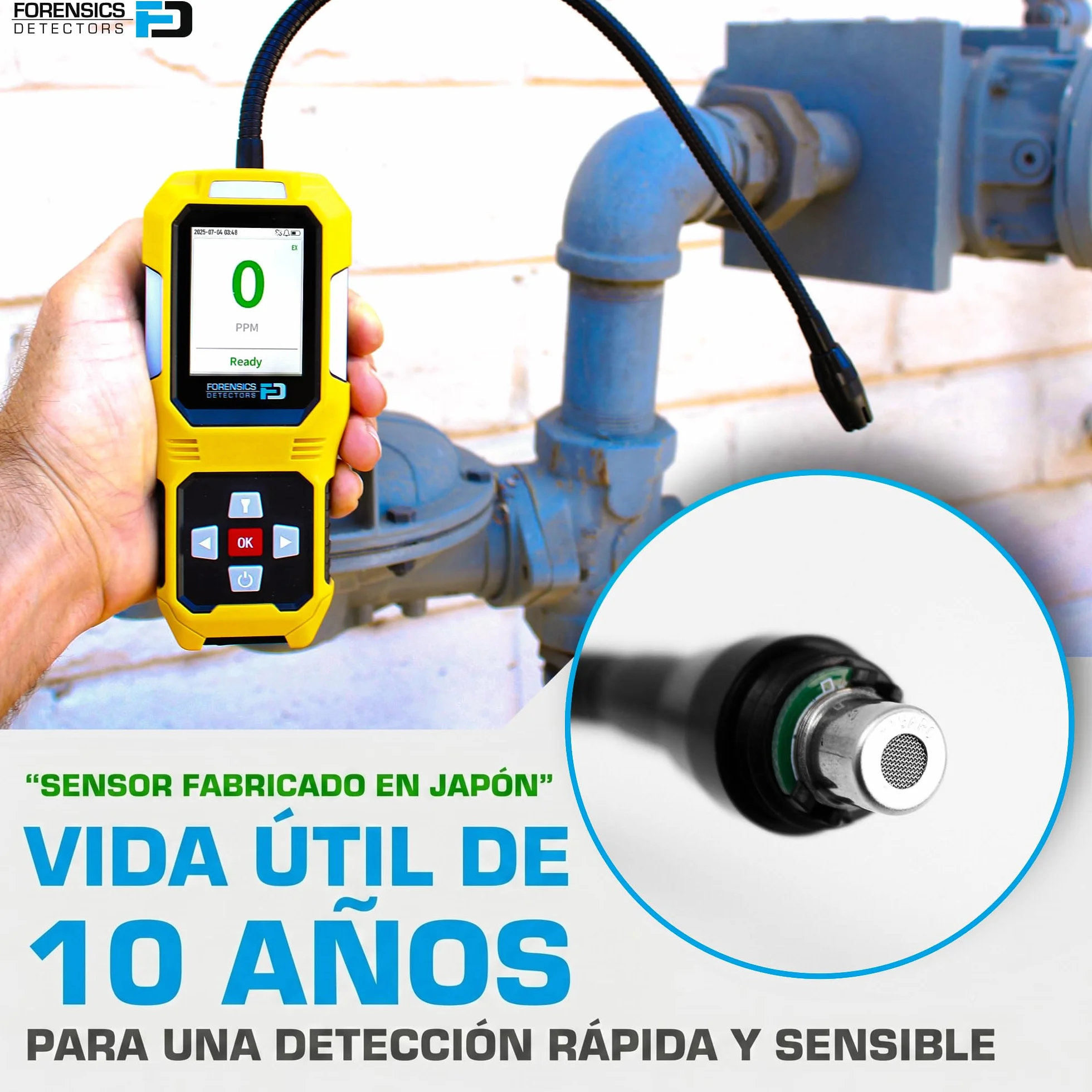Detector de Fugas de Gas Natural | Gas Natural, Propano, GLP y GNL | Prueba de Caída Superada Desde 10 pies