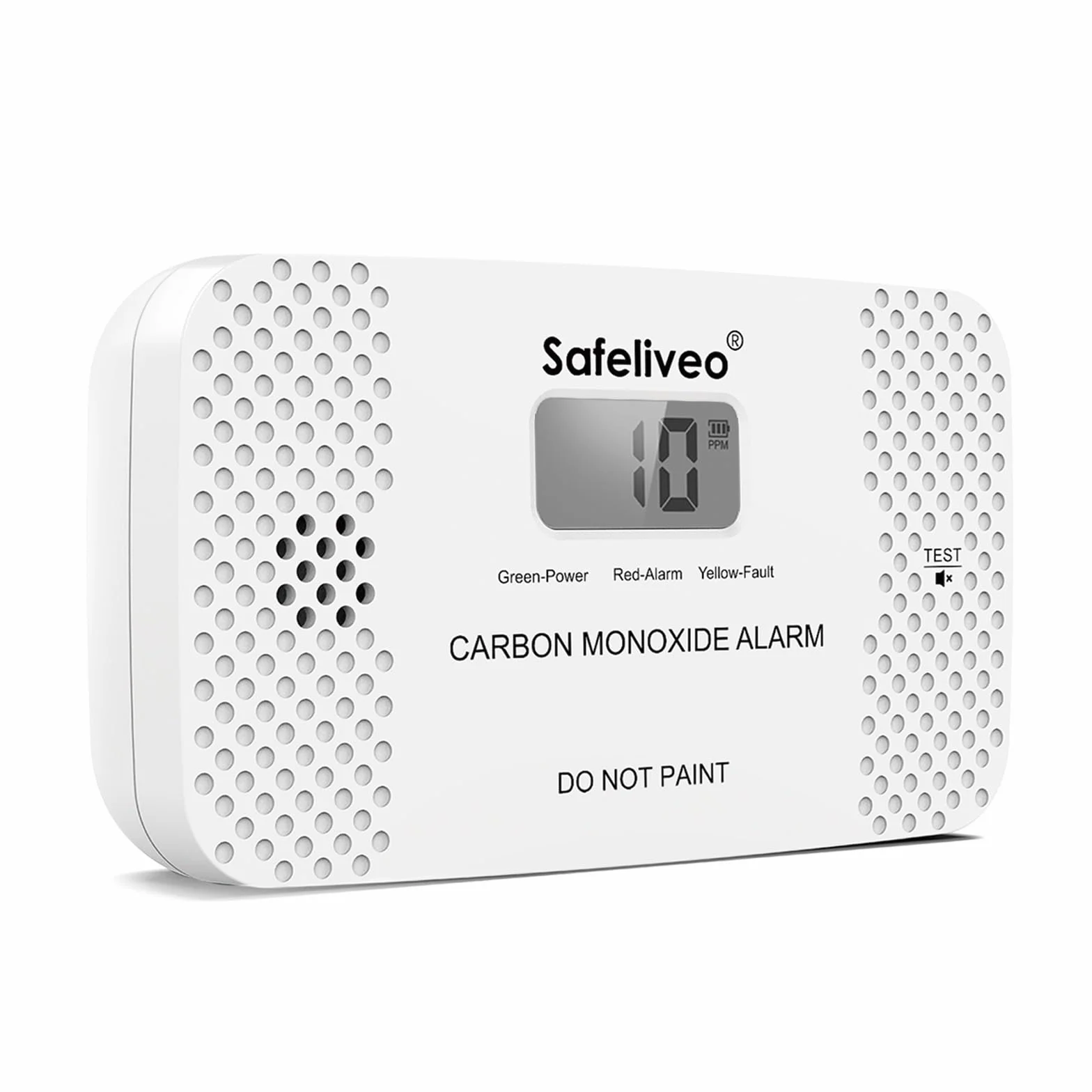 Safeliveo Detector de Monóxido de Carbono con Pantalla LCD,con Batería Reemplazable y botón de Prueba,Certificado EN 50291,Monitor Detector de CO Portátil para Hogar,Viajar y Caravanas -1 Pieza