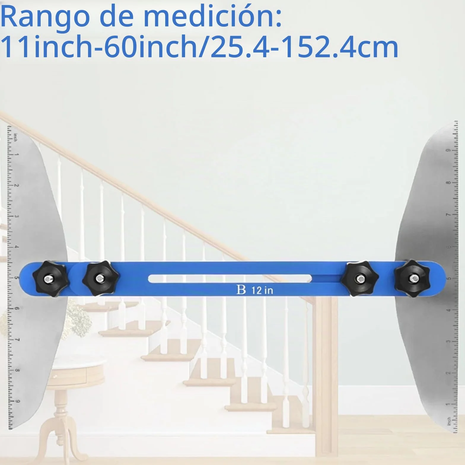 Herramienta De Plantilla De Calibre De Peldaños De Escalera Herramienta De Medición De Escaleras Ajustable Para Peldaños De Escaleras Y Corte De Paneles De Yeso 27,9cm A 152,4cm
