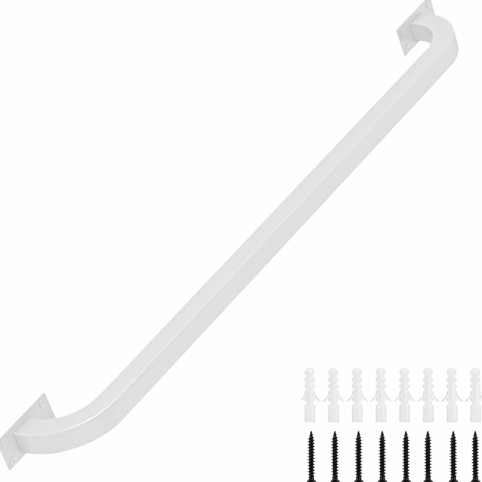 Pasamanos para escaleras - Kit Completo 30 cm-600 cm, pasamanos de Escalera de Hierro Forjado de Metal Pasamanos de Pared para escaleras Interiores y Exteriores Blanco (Size : 80cm)