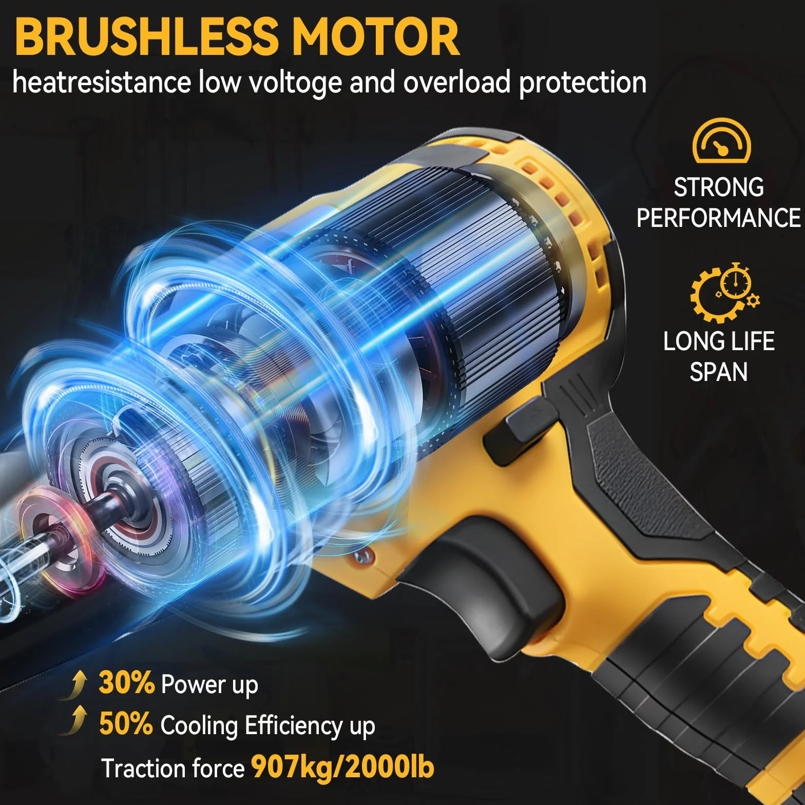 Pistola remachadora inalámbrica compatible con Dewalt batería 18V (sin batería), pistolas de tuerca de remache automáticas eléctricas con 40 remaches para remaches de 1/8 pulgadas, 5/32 pulgadas
