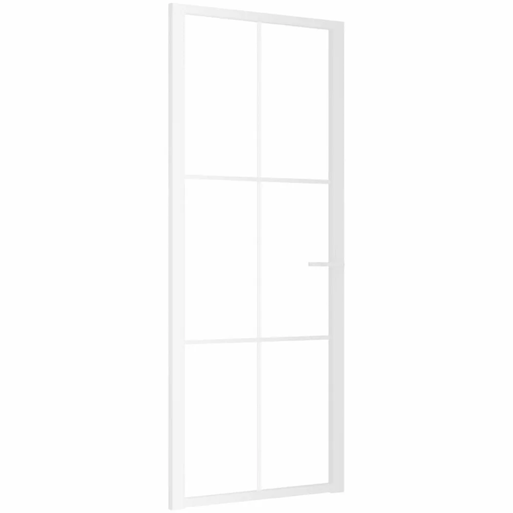 Toshilian Puerta Interior Cristal Puerta Puerta Cristal para Cocina Cuarto de Baño Blanco, 83x201,5 cm, Vidrio ESG y Aluminio