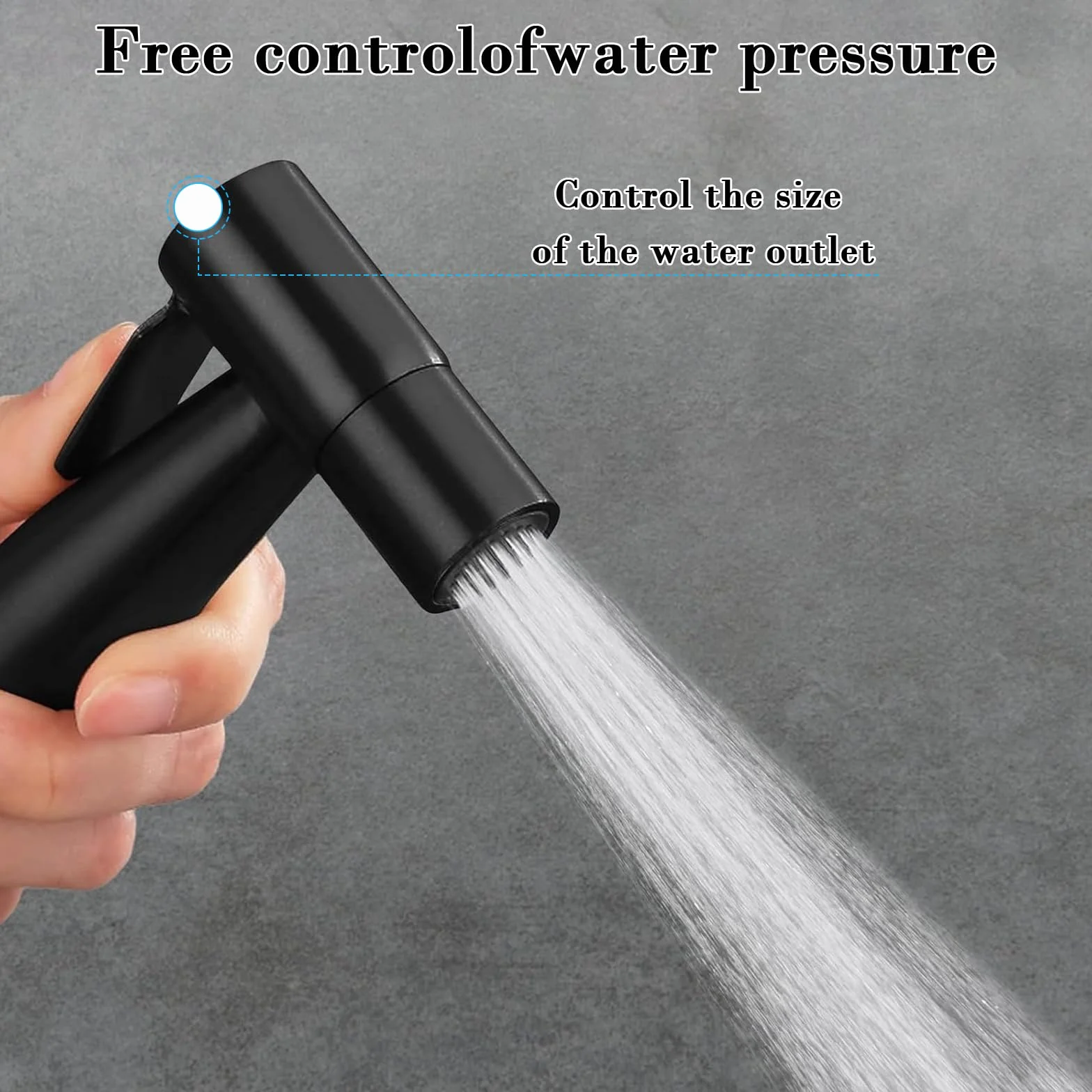Grifo de Bidet con Manguera 2m, Cabezal de Ducha WC, Kit de Rociador de Mano de Acero Inoxidable Negro