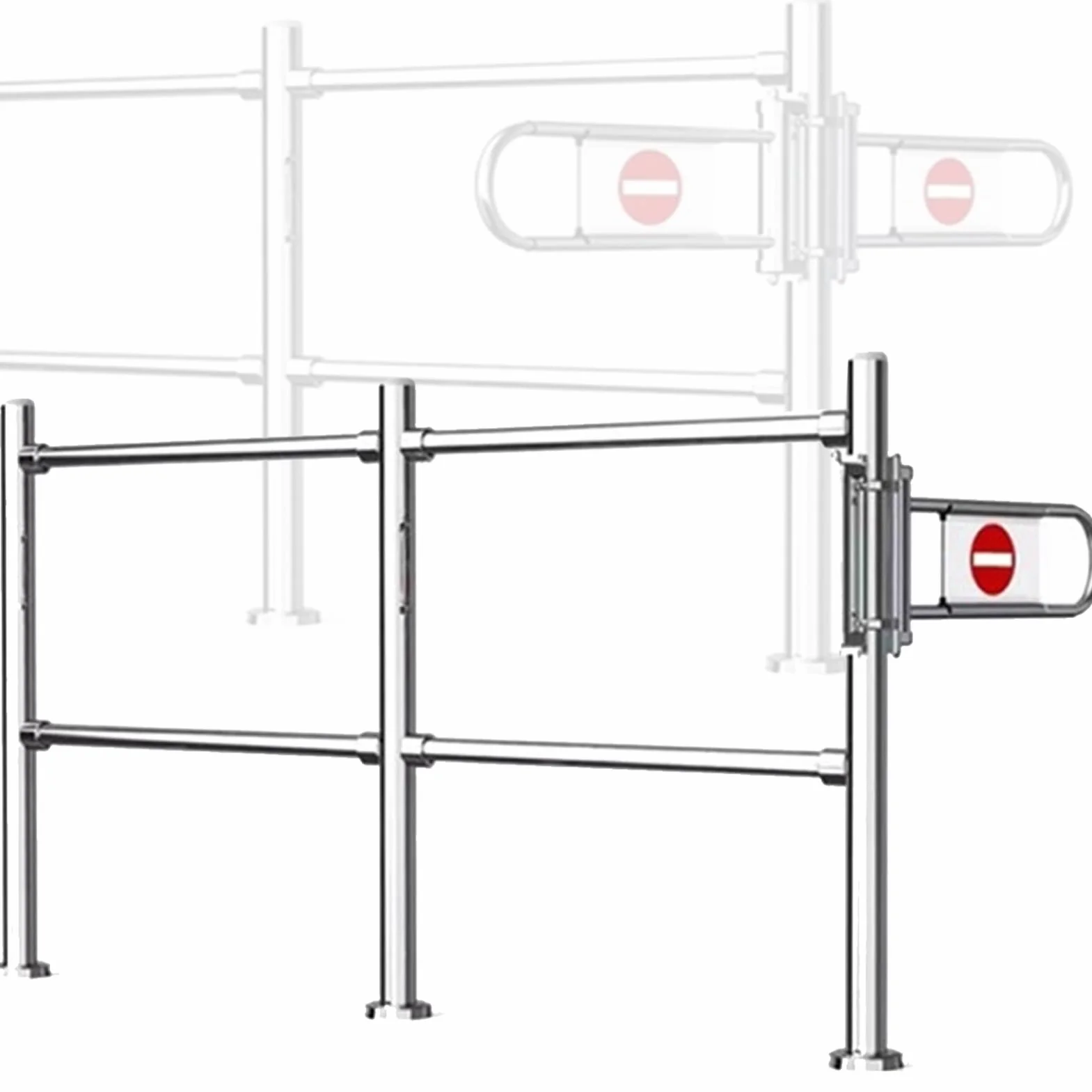 Supermercado Puerta Mostrador Unidireccional Metálica, con Resorte Cajero Puertas De Seguridad Entrada, Pequeña Cierre Puertas Batientes para Biblioteca(Silver,200X100CMX6.3CM/B)