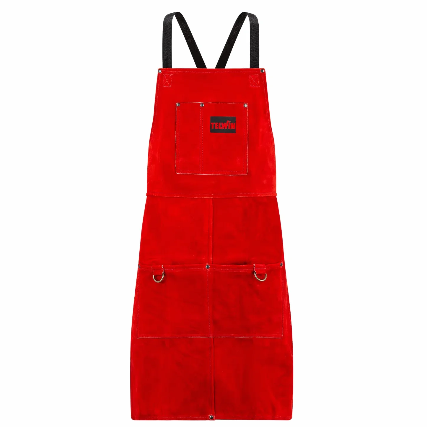 Telwin 804369 Delantal de Soldadura en Serraje, EPI, 4 Bolsillos