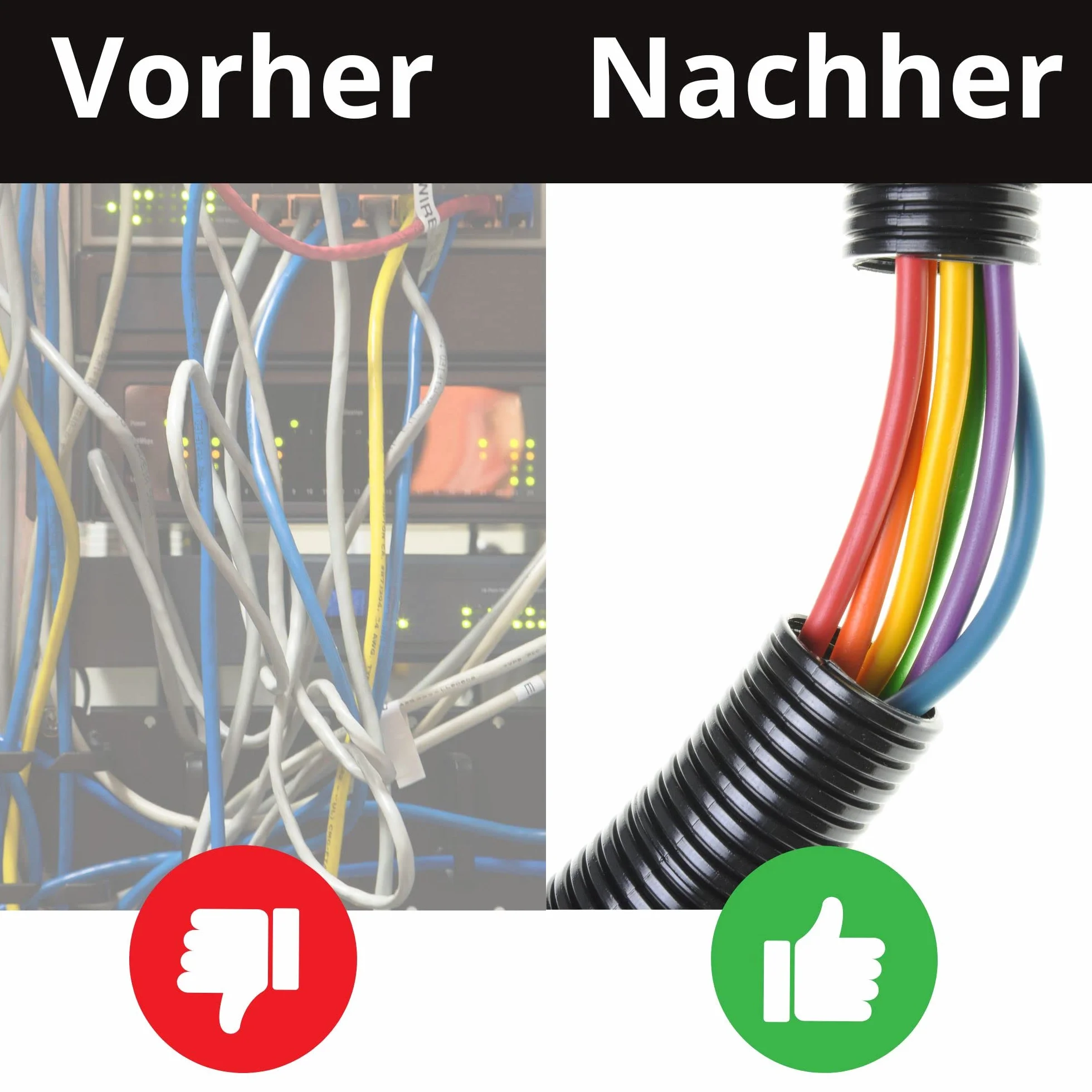 Kalitec - 10m Tubo Corrugado Ranurado NW 23 para Protección de Cables | Manguera abierta de polipropileno resistente a UV y calor, diámetro 28mm, ideal contra martas en motores y aplicaciones