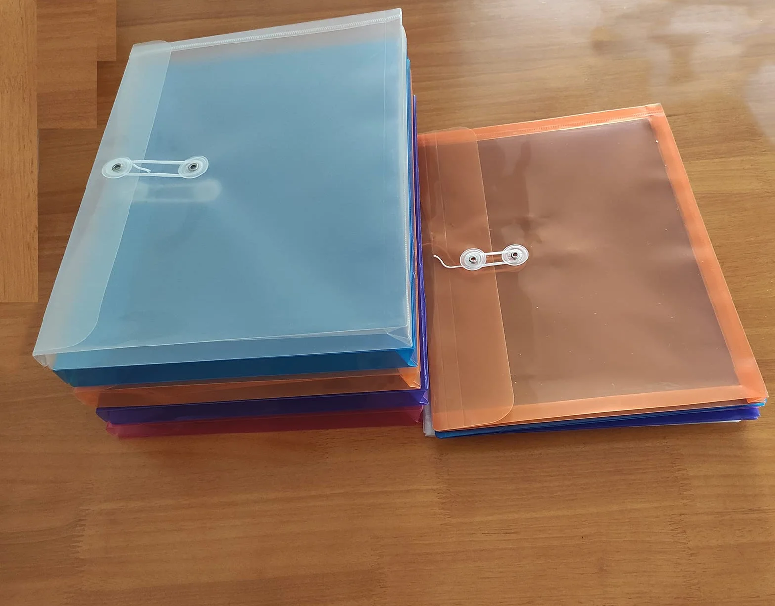 Sobre de cuerda de polietileno tamaño carta con refuerzo expandible, reutilizables, transparente, 12 paquetes