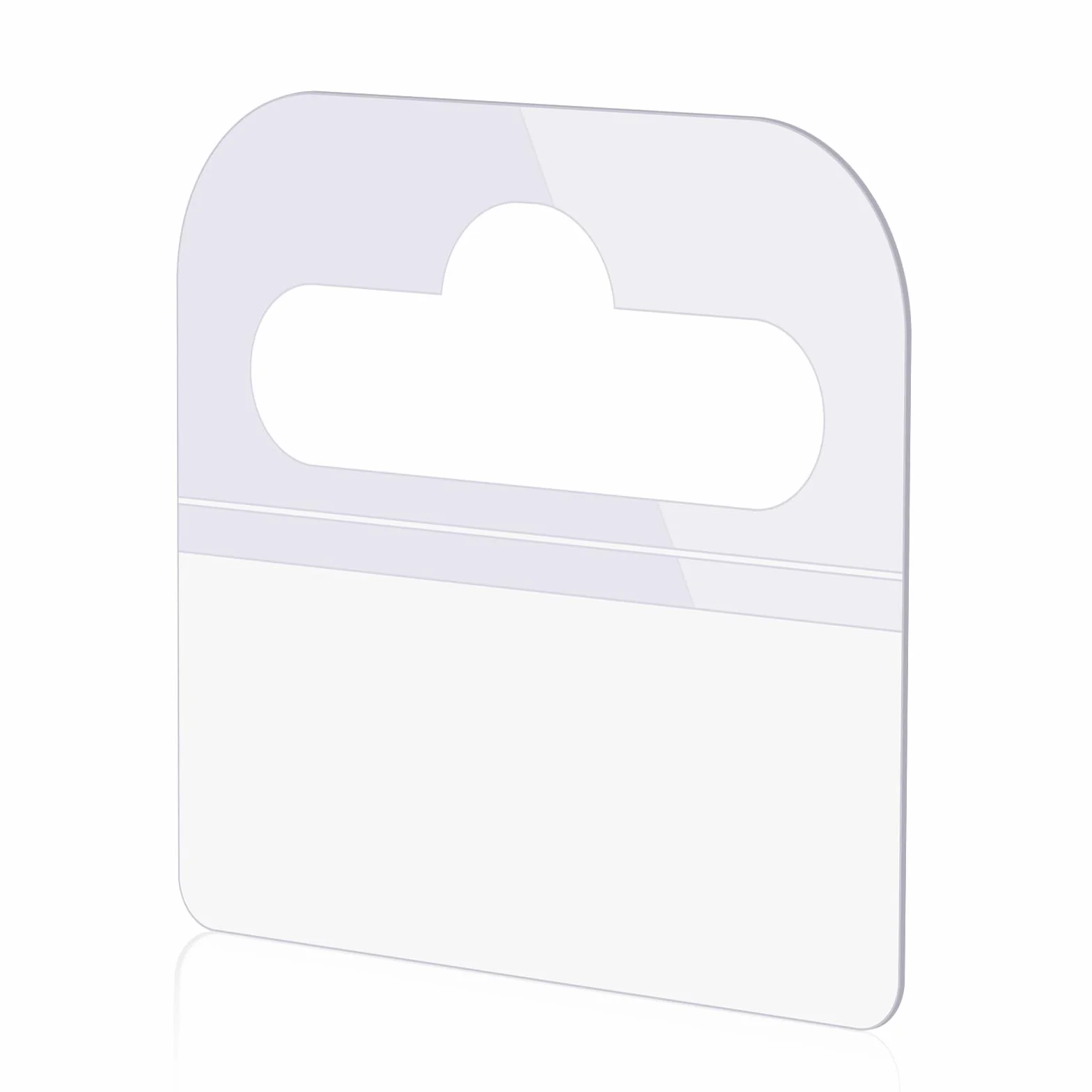 300uds Pestañas Colgantes Adhesivas, Pestañas para Colgar Autoadhesivas Pestañas para Colgar Adhesivas Transparentes para Artículos Exhibición Minorista de Tiendas (4,6x4cm)