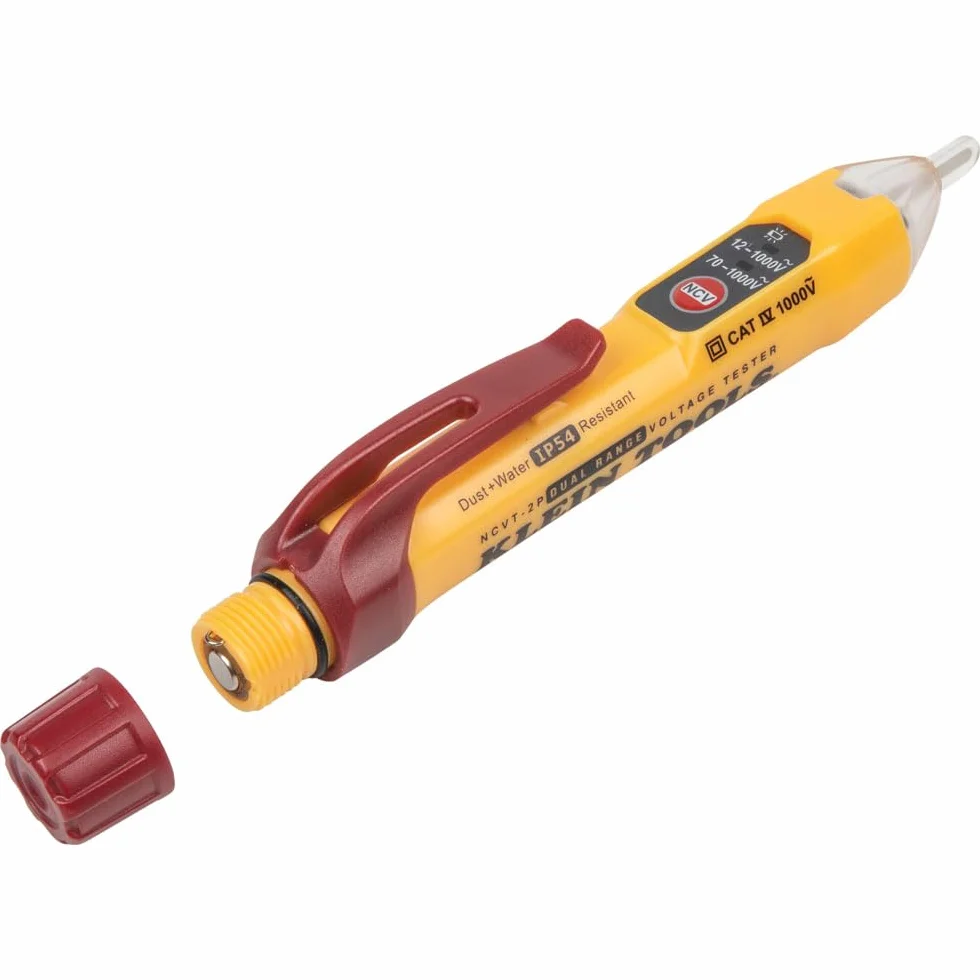 Klein Tools NCVT2P | Dual Range Comprobador De Tension Sin Contacto | 12 A 1000 V AC | Deteccion Sin Contacto | Compacto Y Resistente
