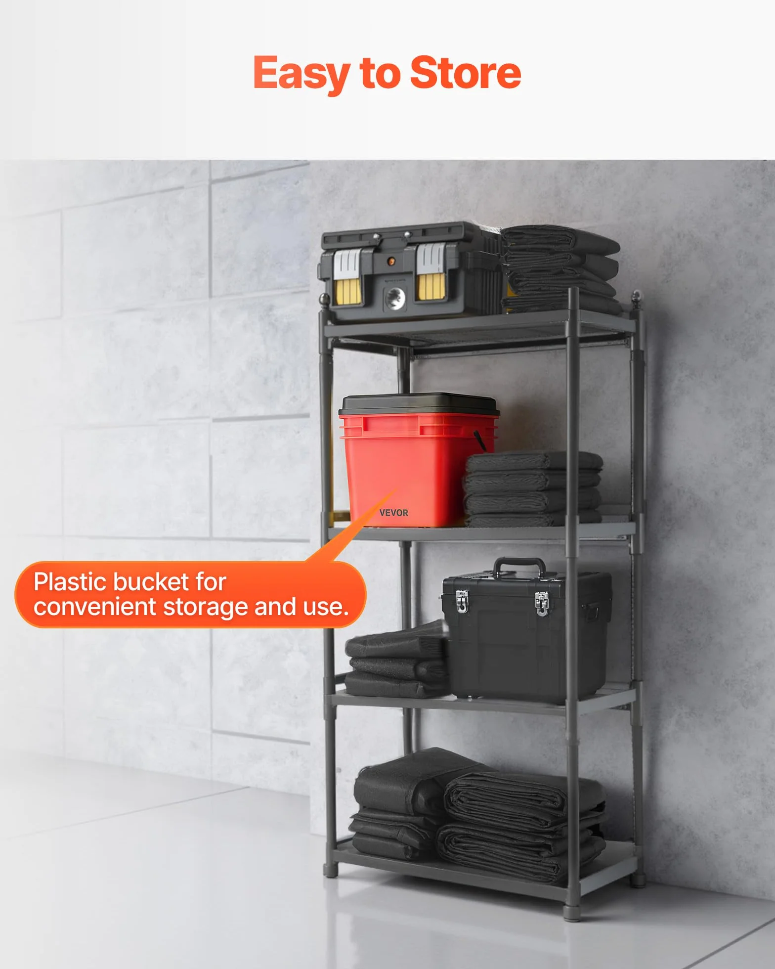 VEVOR Barrera Antiinundaciones 5 Piezas Bolsas contra Inundaciones 306x15,5 cm Dispositivo de Protección contra Inundaciones con Cubo de Plástico, Activado por Agua, para Puerta Garaje Entrada Sótanos
