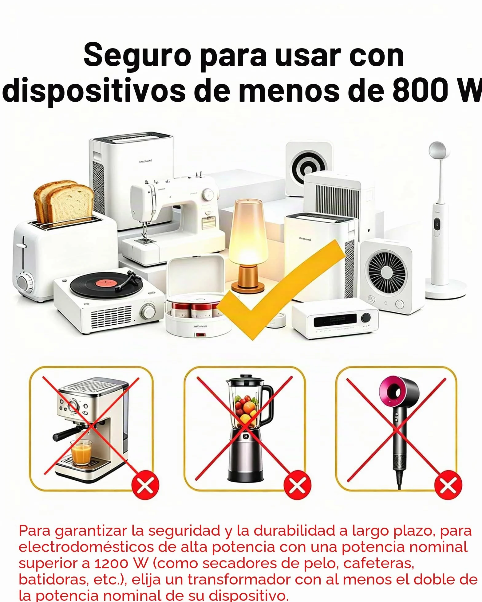 Yinleader Convertidor de voltaje de 110 V a 220 V transformador elevador para usar electrodomésticos pequeños europeos asiáticos de 220/230/240 voltios en Estados Unidos (1000 W)