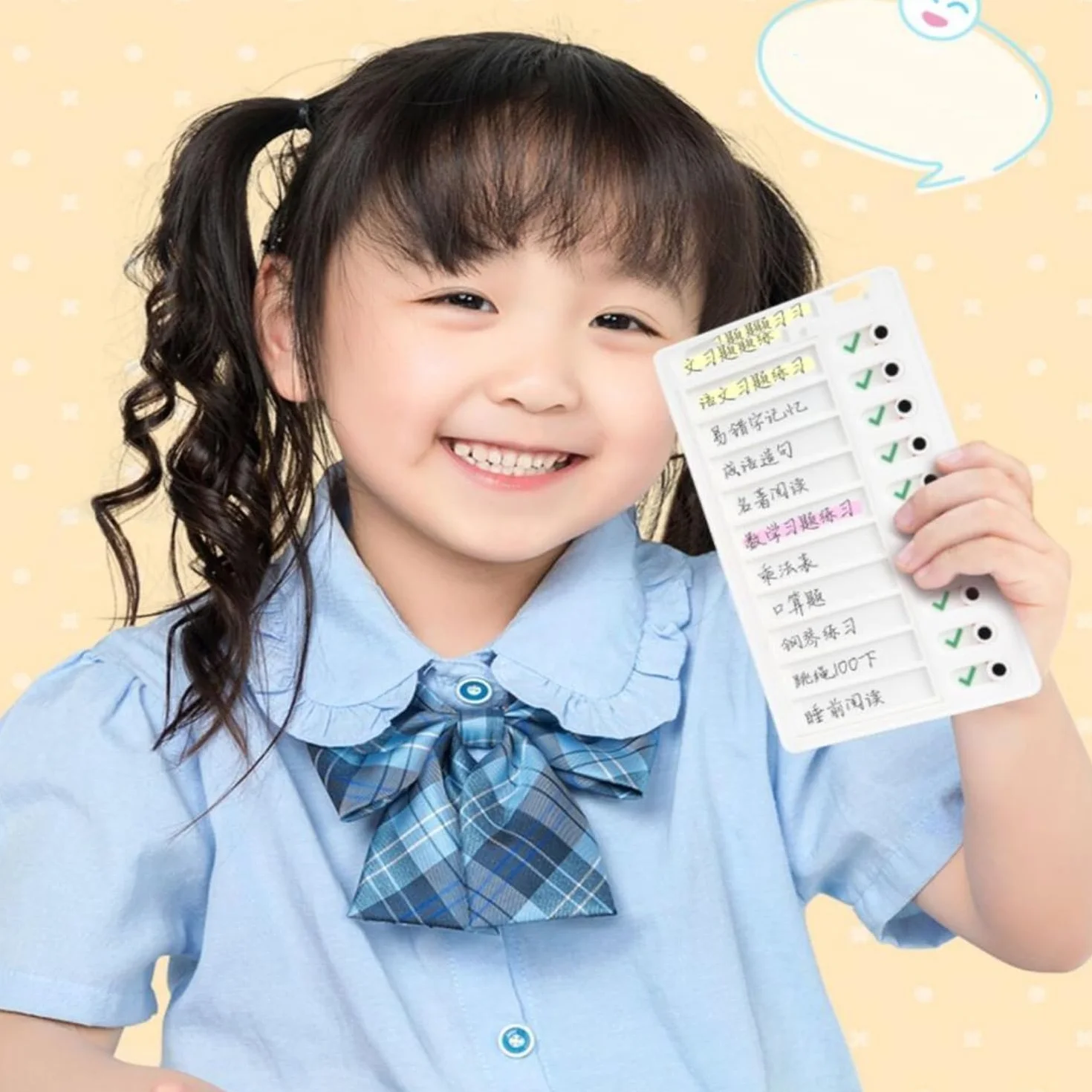 Tabla de tareas blancas 4 piezas plástico niños con 10 cartulina desmontables lista de verificación