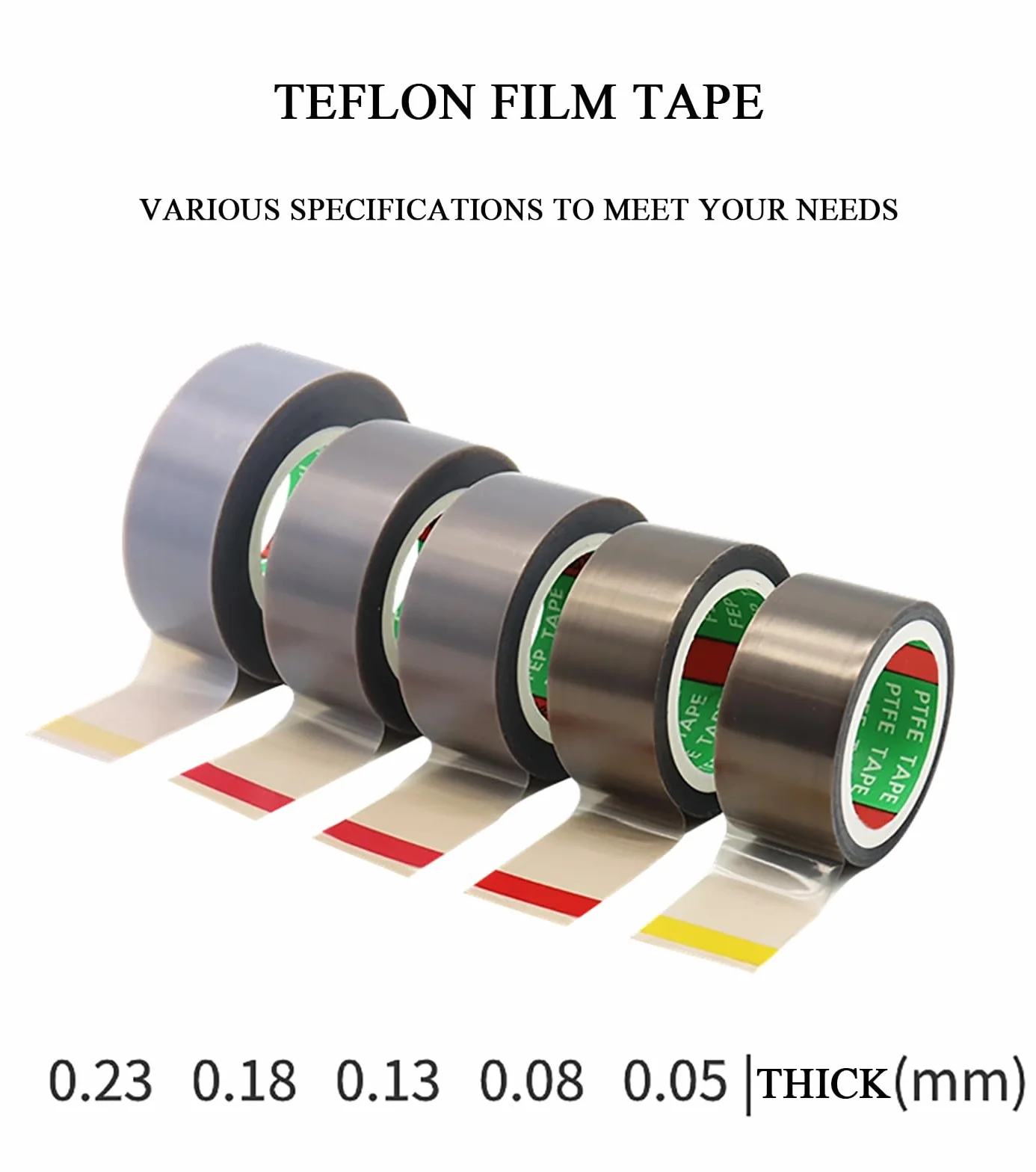 Cinta de teflón de 0,13 mm de grosor y 80-100 mm de ancho, adhesiva de PTFE for máquinas selladoras al vacío e industrias eléctricas, 10 metros de largo.(80mm)