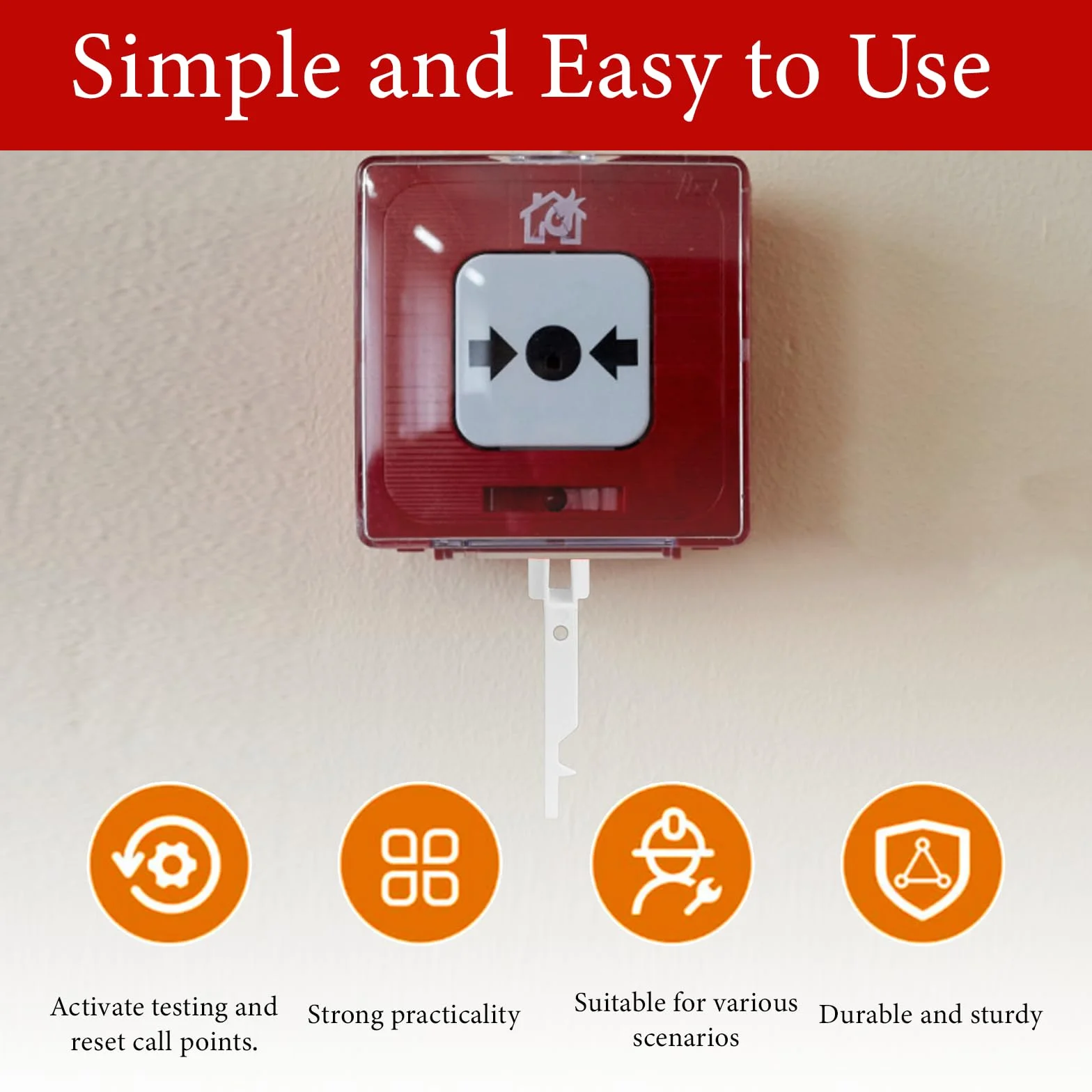 12 Piezas Llamada Punto Prueba Clave, Universal Puntos de Alarma de Emergencia, Fácil de Usar para Todas Las Versiones de Puntos de Llamada, Material Ignífugo (Negro & Blanco)