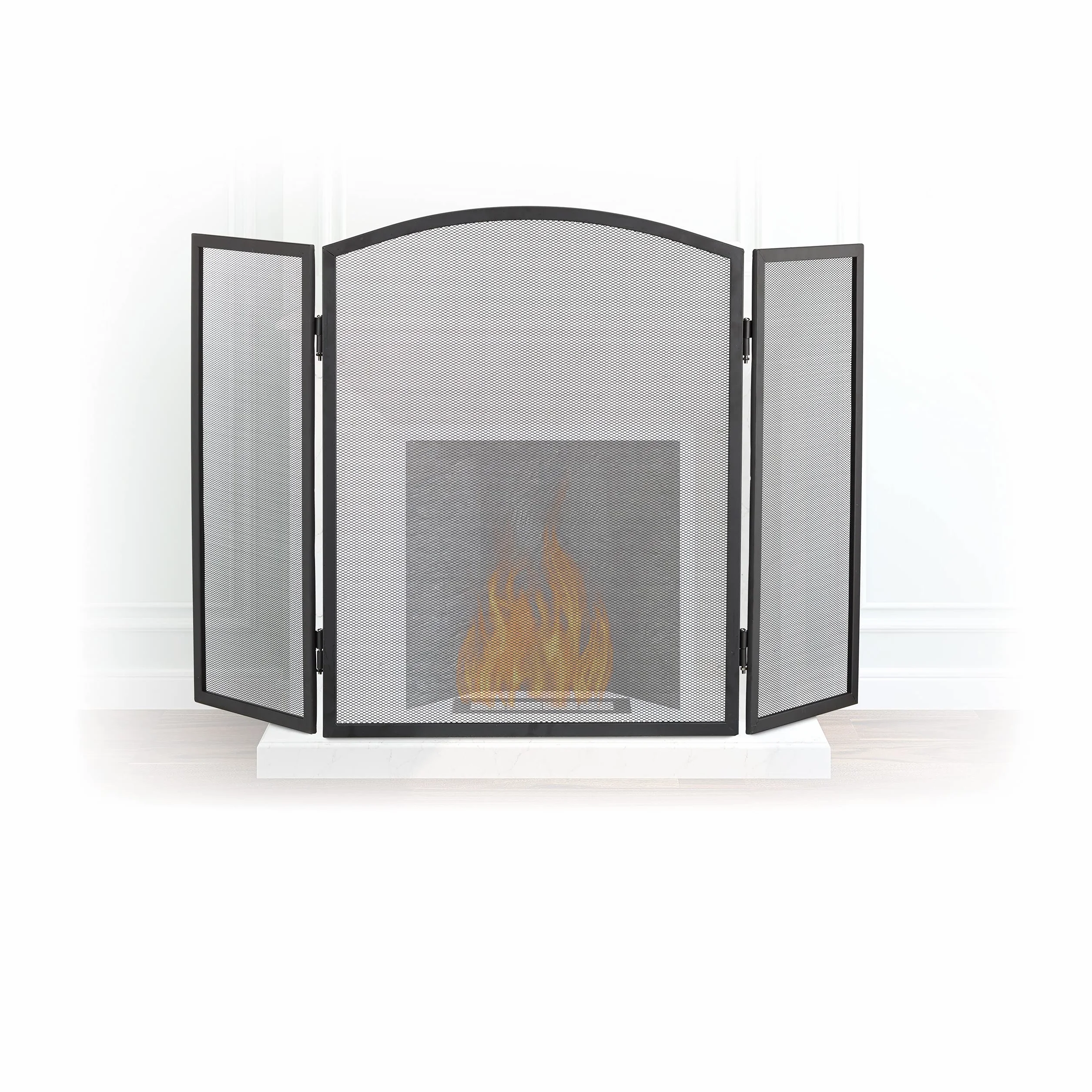 Relaxdays 10022304 - Protector de Chimenea para Niños, Negro, 3x96x62 cm