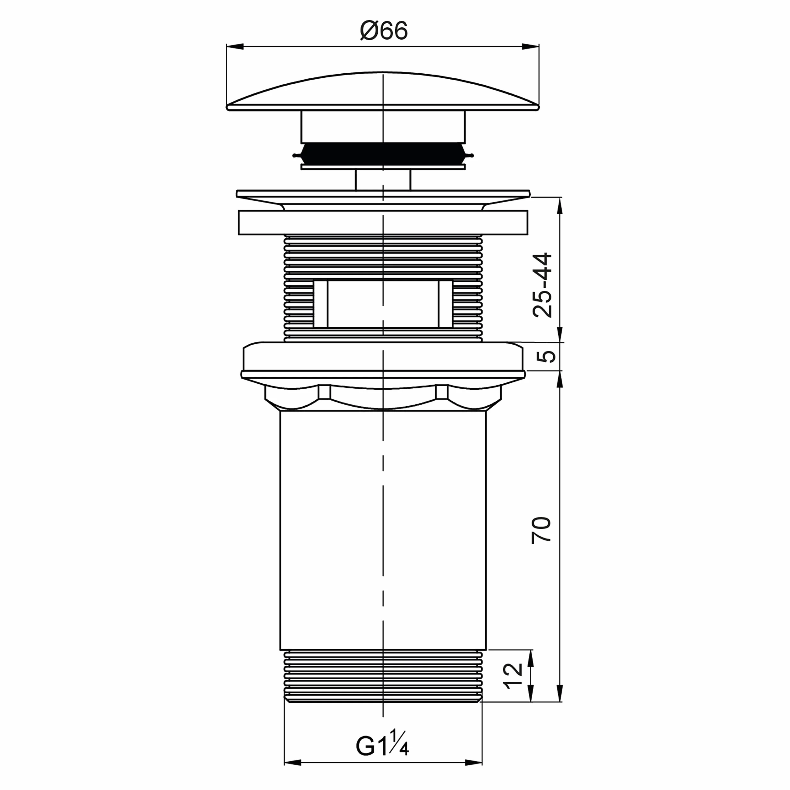 Wirquin 3072339 - Desagüe de lavabo con rebosadero, cromado