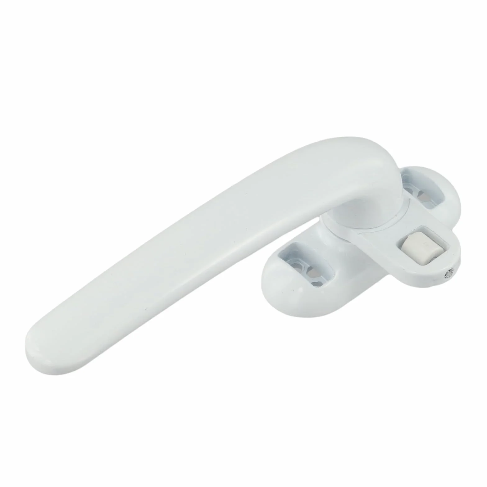 Manija de aleación de aluminio para puertas y ventanas, manija de puerta antirrobo con mecanismo de bloqueo seguro, agarre cómodo plano, fácil instalación (blanco derecho)