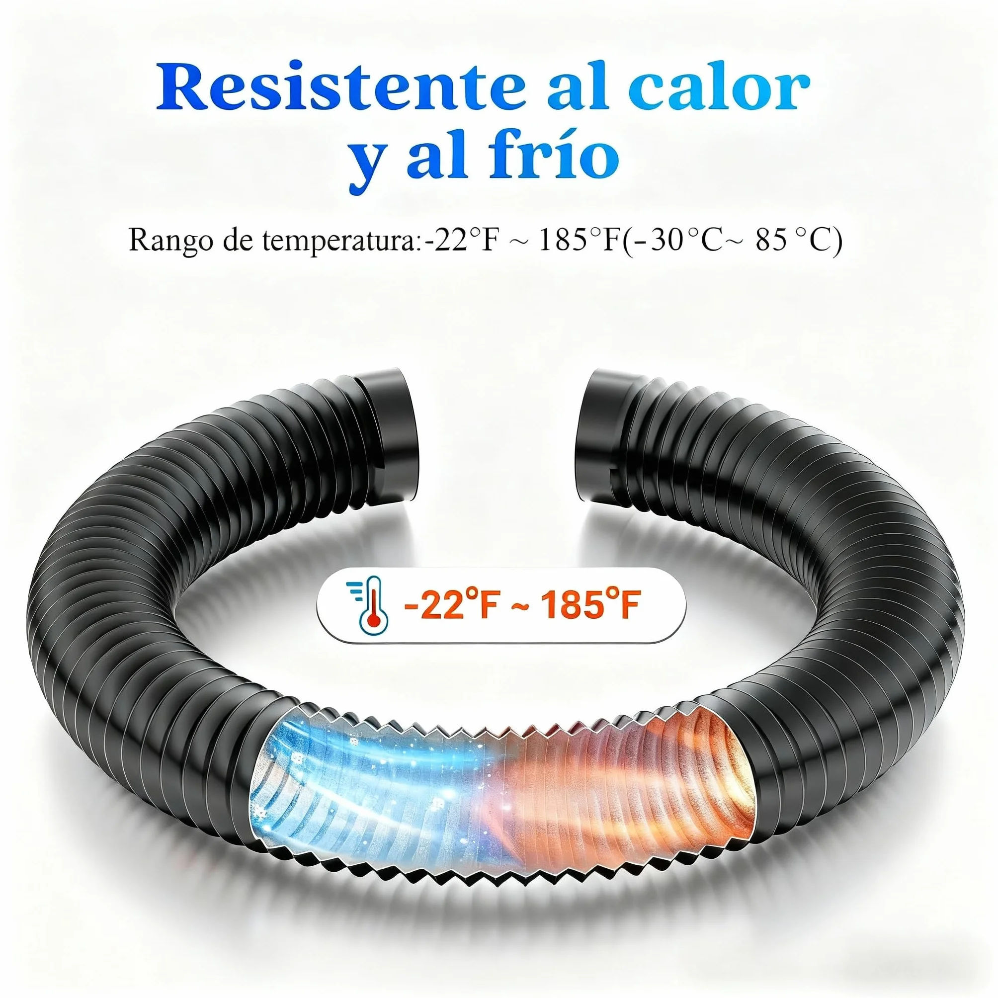 Tubo Ventilación 150mm 5m Negro, Tubo Flexible Aluminio 5 Capas, Silencioso y Resistente al Calor, con Abrazaderas, para Aire Acondicionado Portátil, Cocina, Extractor y Ventilación