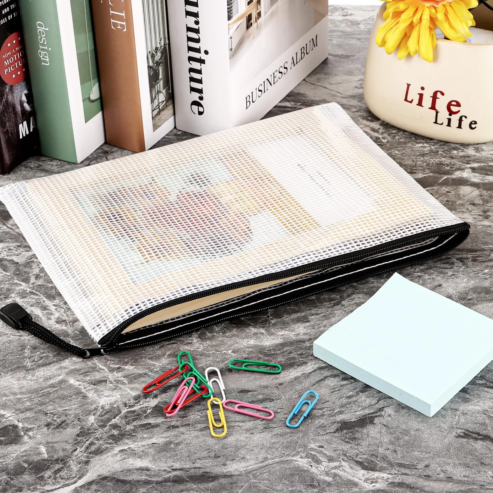 Bolsas para documentos A5 impermeables con cremallera, 40 unidades
