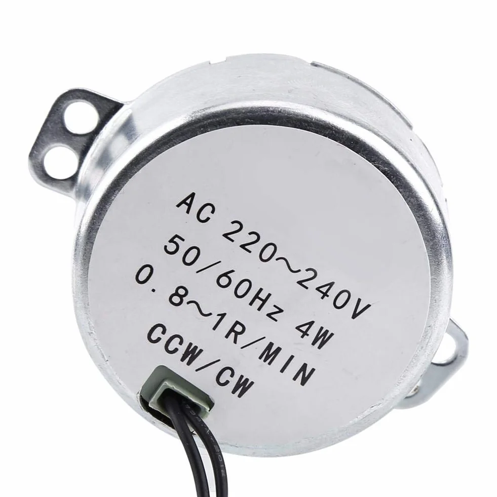 Synchronmotor 4W 220-240V AC 50/60Hz Drehbar Getriebemotor 0,8-1 RPM CW/CCW Antriebsmotor