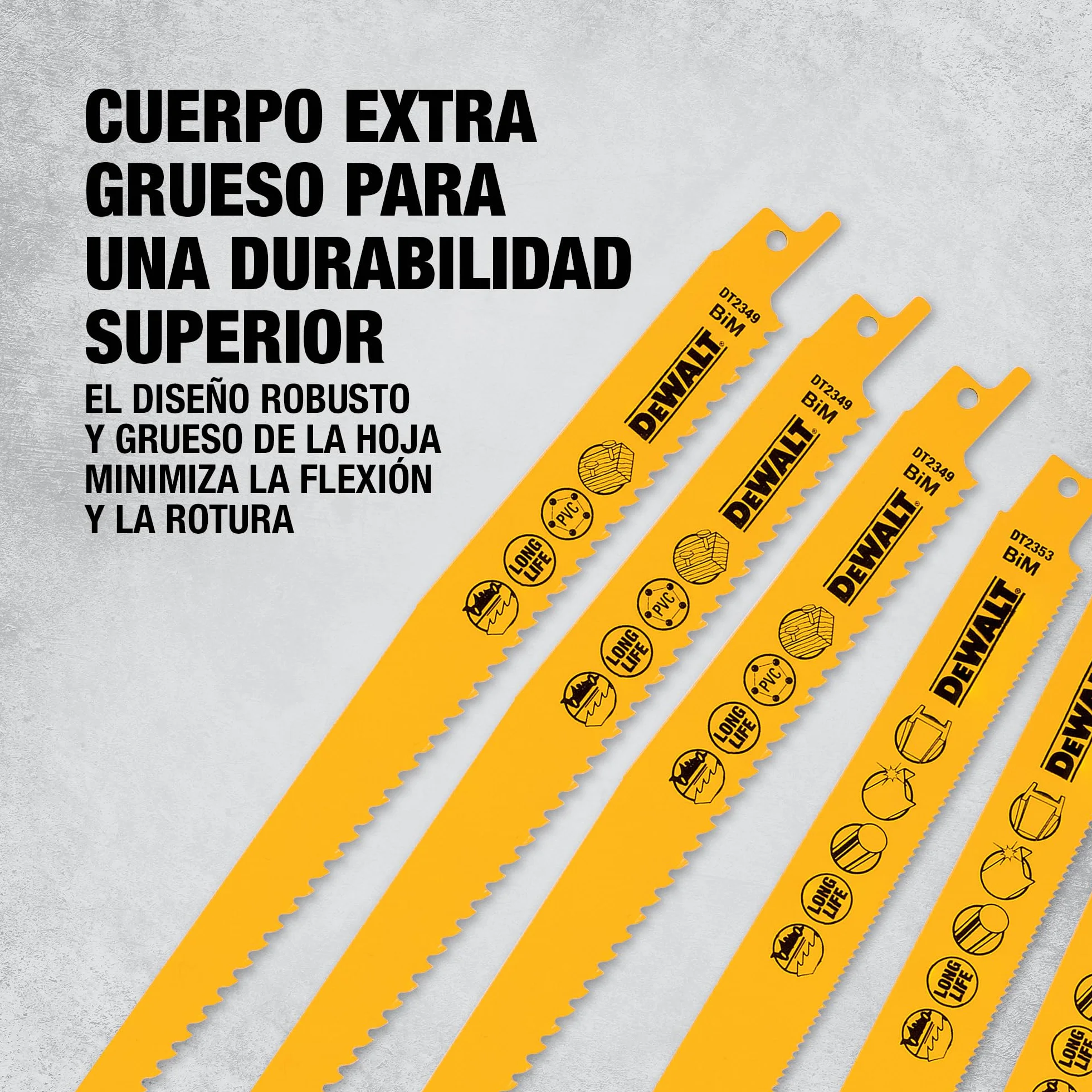 DEWALT Juego de hojas mixtas Bi-Metal para sierra reciproca con estuche para almacenamiento (12 piezas), DT2445-QZ