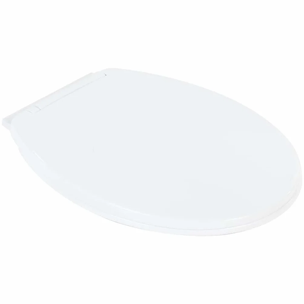 vidaXL Inodoro Sin Borde, Cerámica, Blanco, 50,5x36,5x50 cm, Asiento Soft-Close, Altura Extra Confort 7 cm, WC Compacto, Diseño Delgado, Baño, Descarga Higiénica