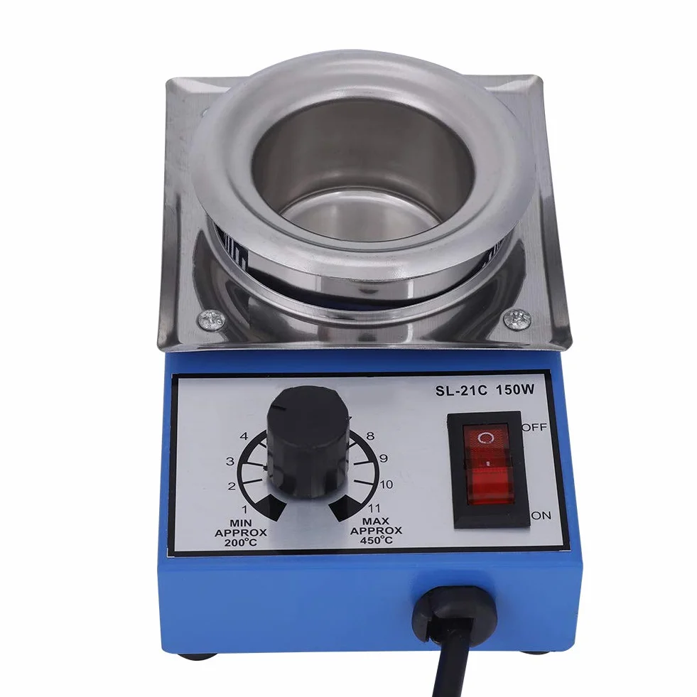 Control de temperatura de la olla de soldadura, 220V 150W Baño de desoldadura de soldadura de olla de soldadura 50mm -21C 450 grados máx.