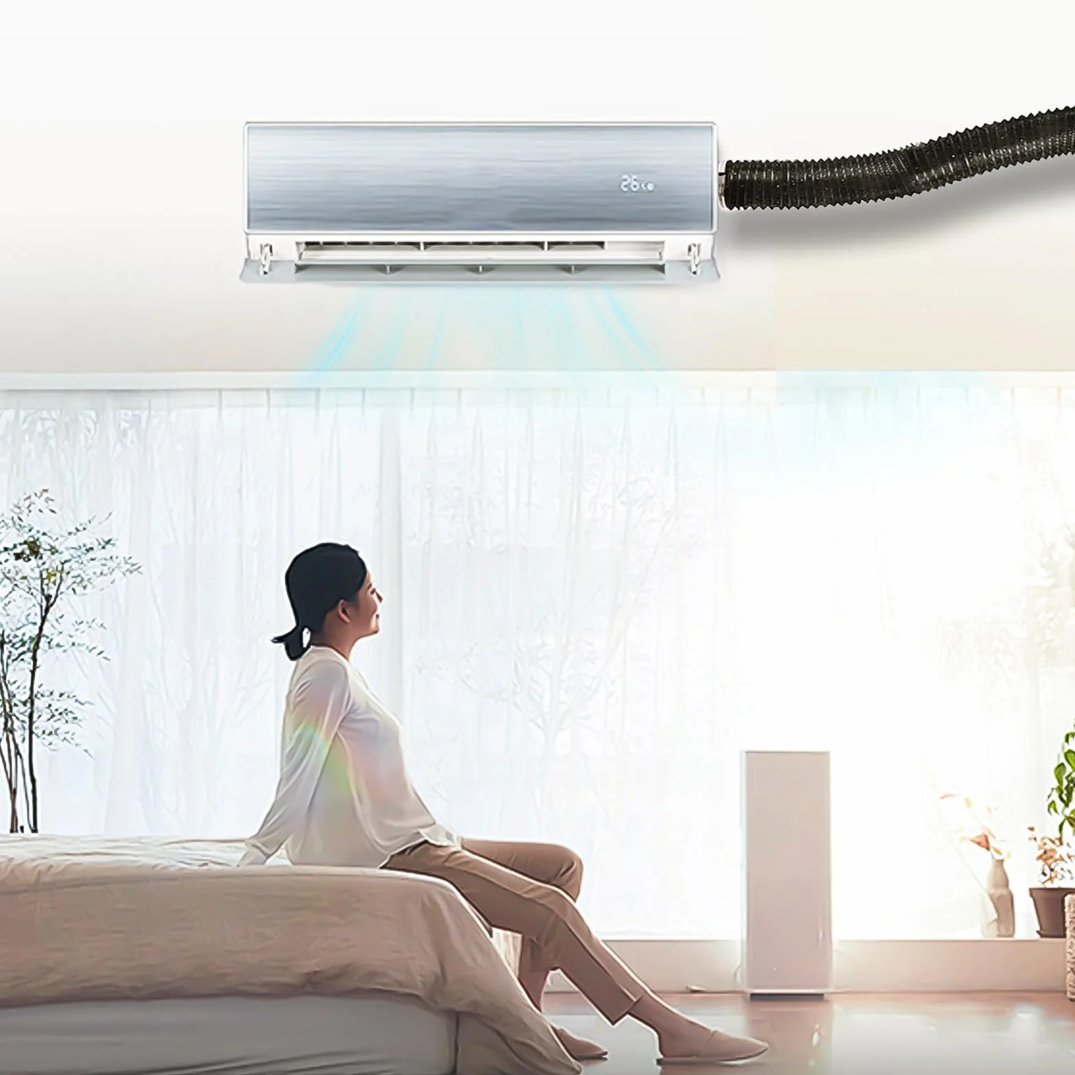 3 m Tubo Flexible de Salida de Aire 125 mm Tubo Aire con 2 Abrazaderas Acero Flexible di Aluminio PVC para Extractor de Aire Climatización Secadora Conducto de Aire de Ventilación Sistemas