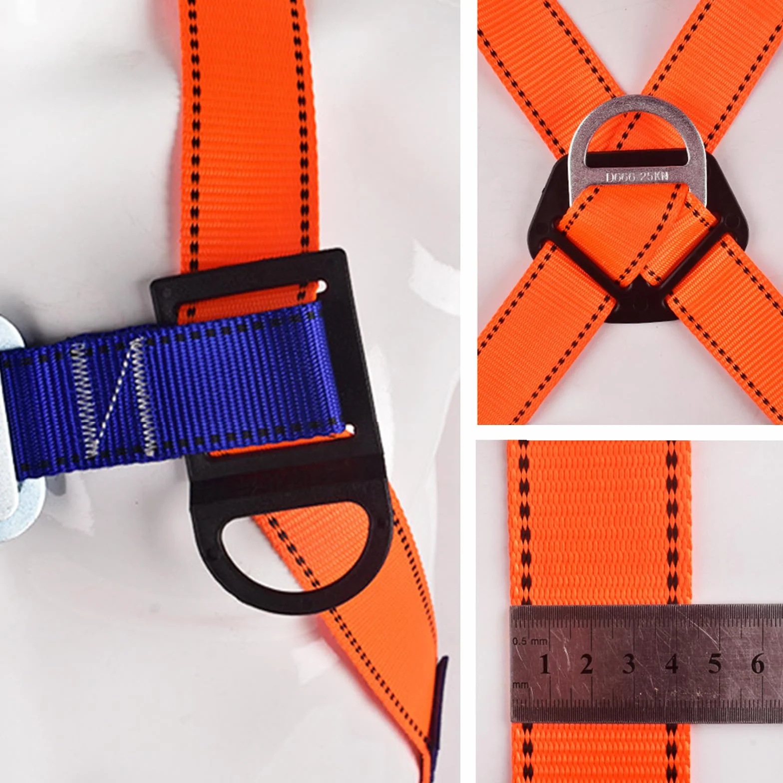 Conjunto Arnés Anticaídas: Arnés de 5 Puntos, 2 Ganchos, 2m de Cuerda de Seguridad, Dispositivo de Captura + Regalo: Chaleco Reflectante y Mochila