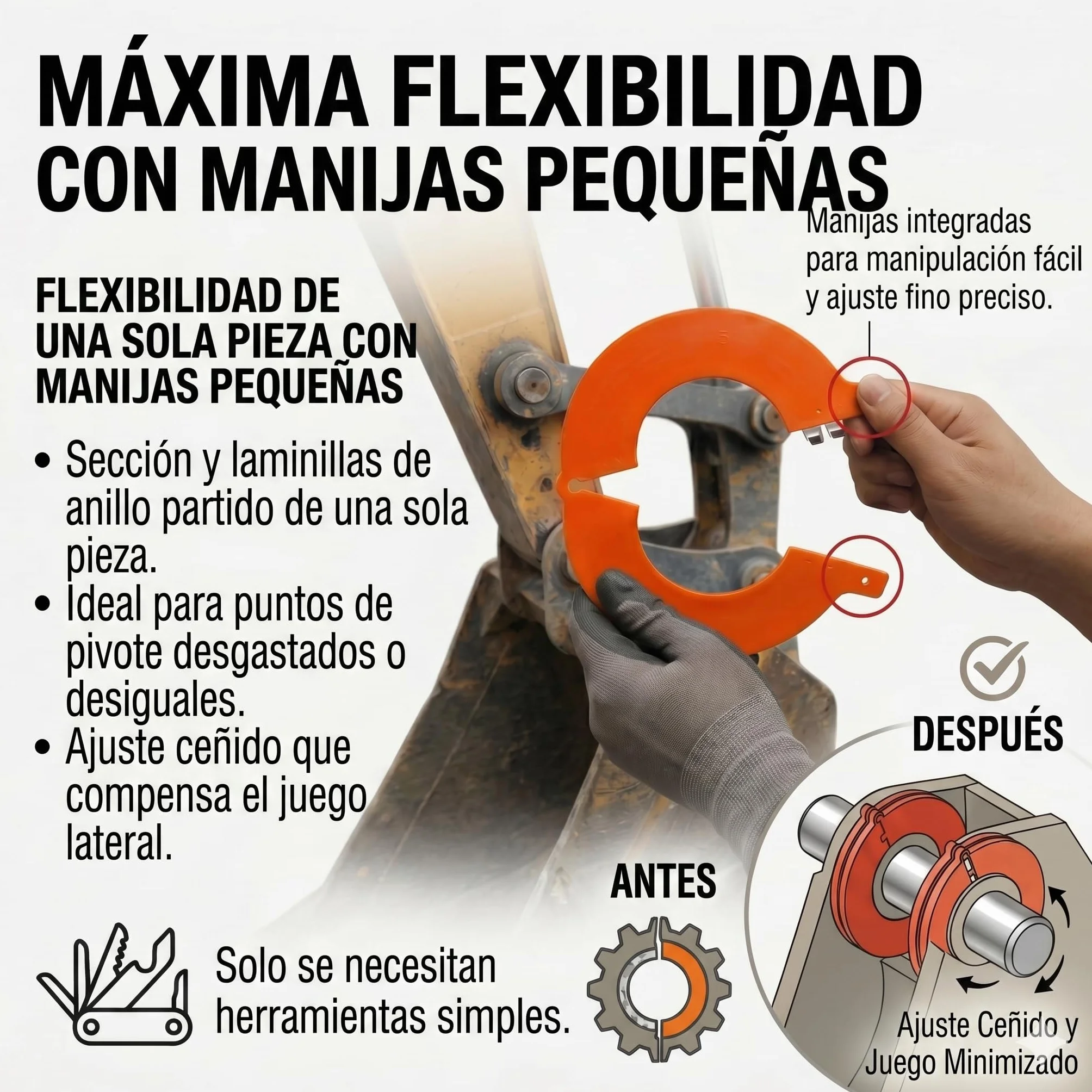 [Paquete de 10] Juego de Arandelas para Pasadores de Cuchara de Excavadora – Ajuste para Pasadores de 50 mm, Grosor de 3 mm, Compatible con Equipos JCB, Kubota, CAT, Komatsu