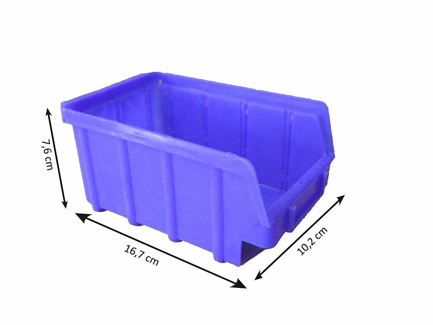 S&S-Shop - Caja apilable (102 x 167 x 76 mm), color azul