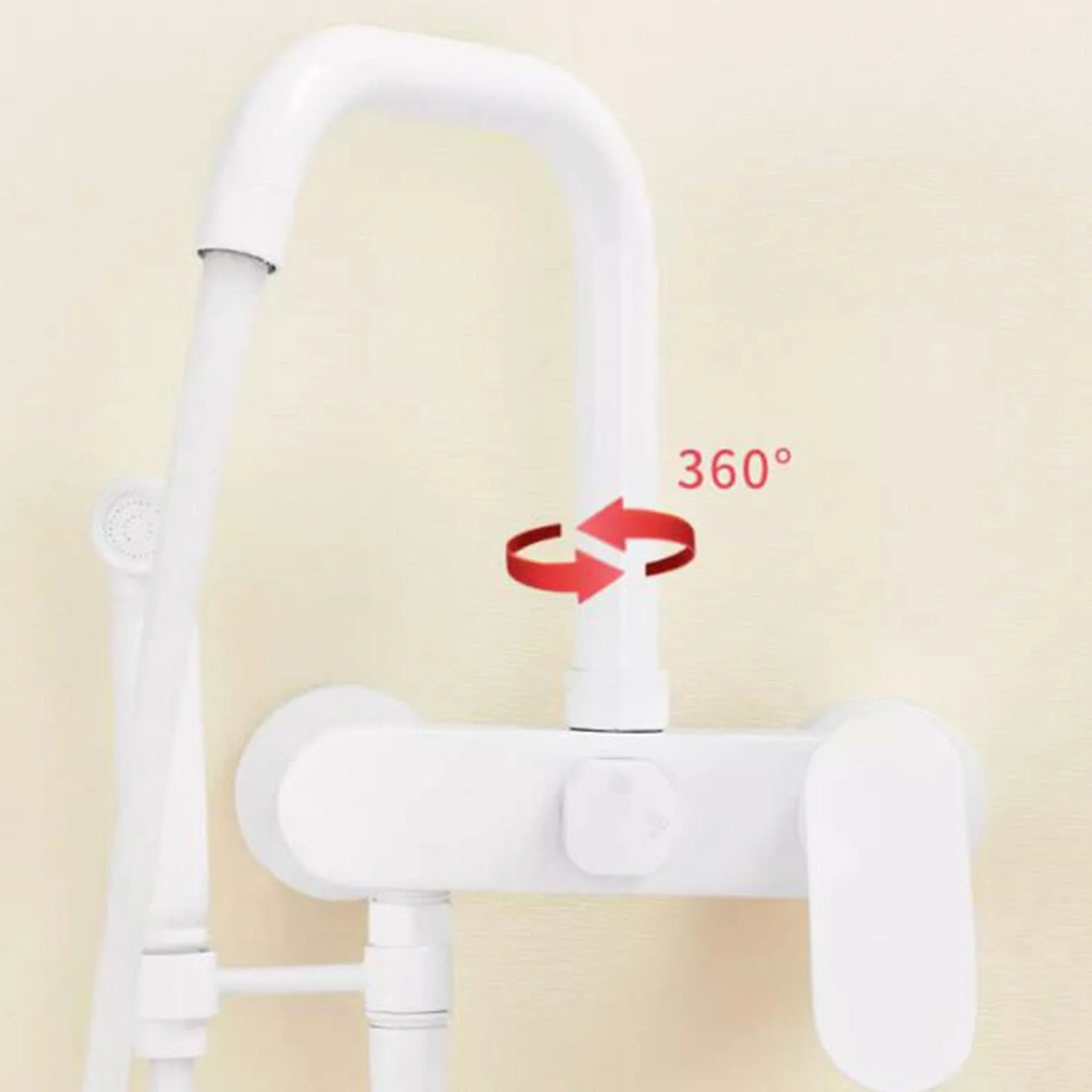 Grifo de Cocina Pared Blanco Pistola Telescópica Agua Fría y Caliente Giratoria Latón Grifo Fregadero Cocina Pared