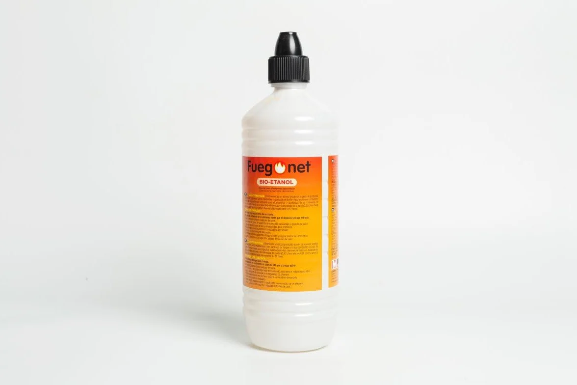 Bio-etanol 1 litro Fuegonet para chimeneas decorativas Combustión limpia
