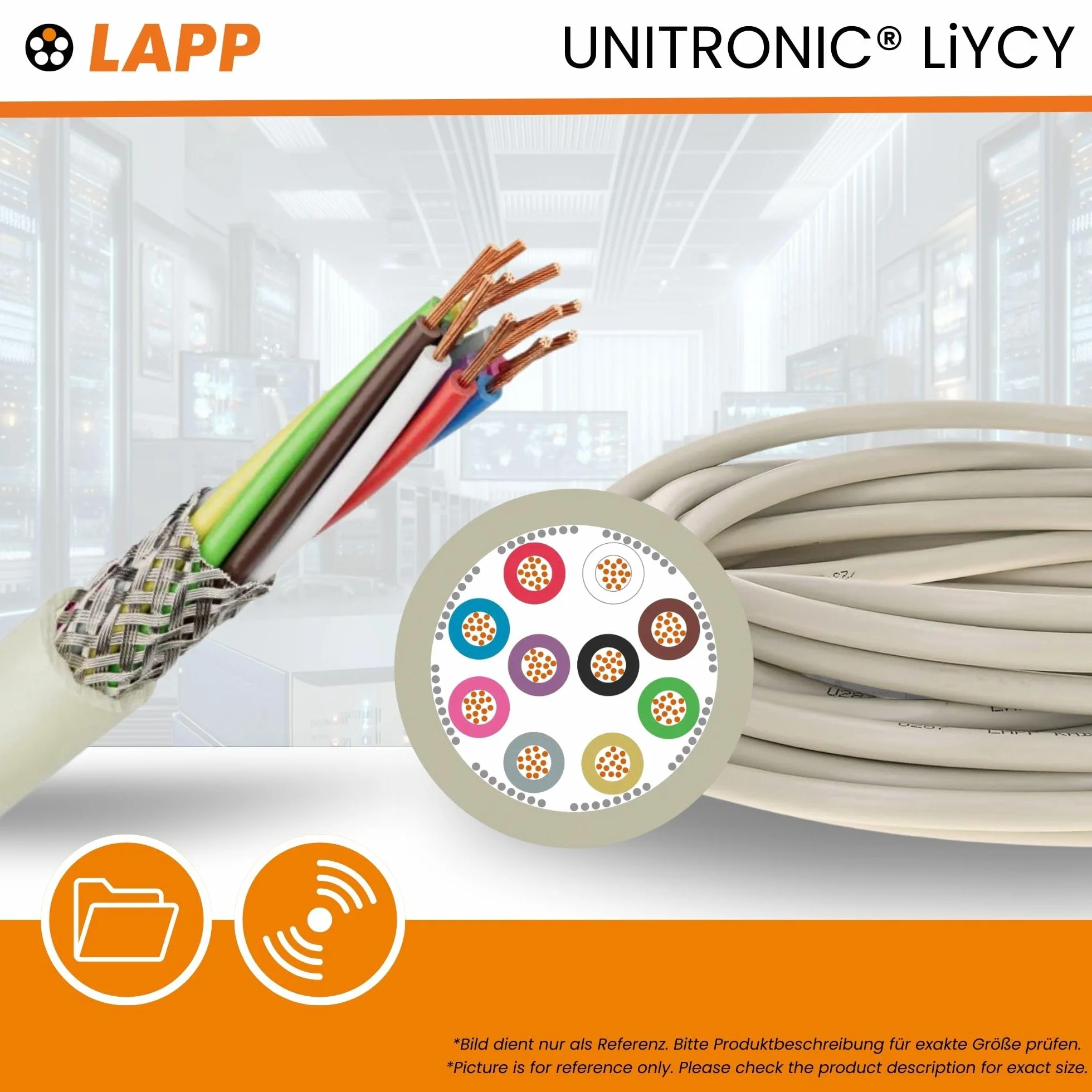 Lapp 10m Cable de Control LiYCY Blindado 5x1 mm², PVC para Datos y LED | Manguera multiconductora flexible de 5 hilos para tecnologia MSR, transmision de señales digitales y modelismo ferroviario