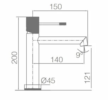 IMEX Grifo Monomando Lavabo - BDD038-1 Cuerpo de Latón, Cartucho Cerámico Ø26mm TOP, Flexos 3/8”, Serie Line (Oro Cepillado)