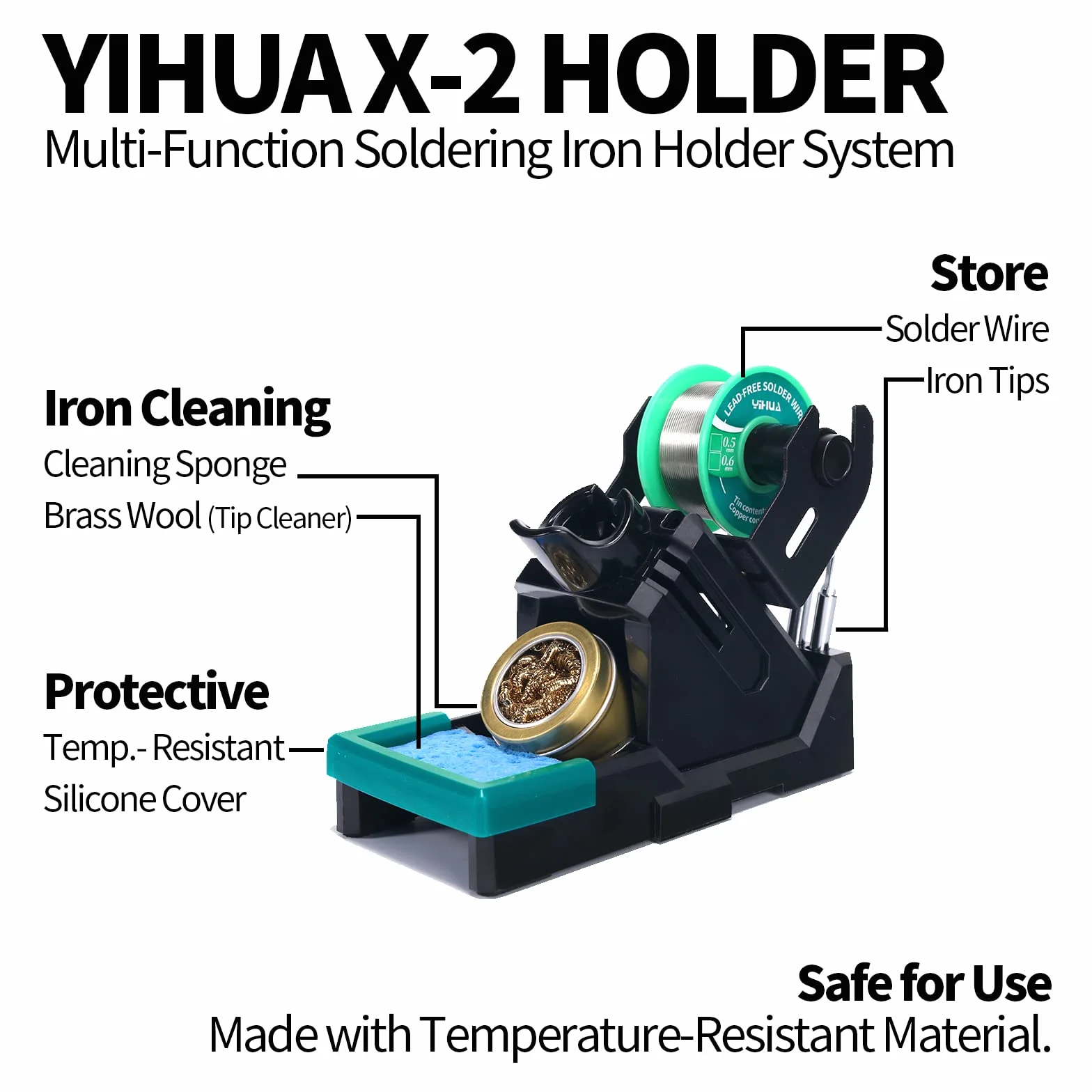 YIHUA 938BD-I 2 en 1 Estación de retrabajo de aire caliente 110W EVO Estación de kit de soldador con pantallas de temperatura dual Modo de suspensión