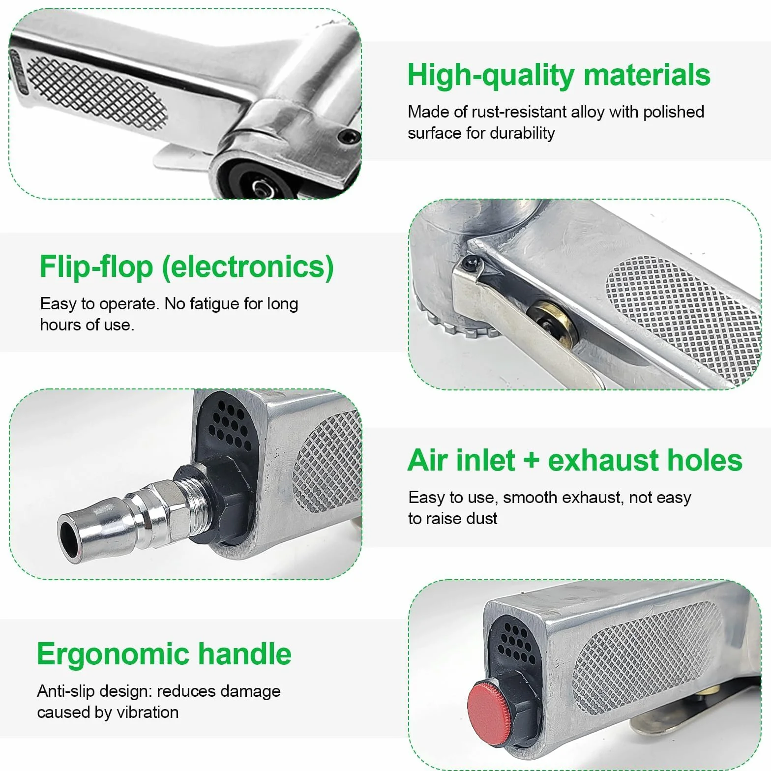 Mini Lijadora Manual de Banda con Mango Giratorio 360°, Pulidora Pequeña, Herramientas Neumáticas, Ideal para Mantenimiento de Equipos y Limpieza de Superficies