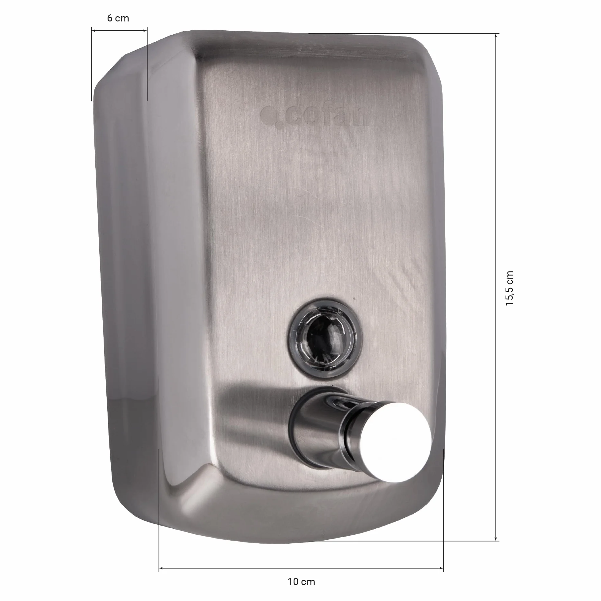 Dispensador de Jabón en Acero Inoxidable 304 500 ml 10 x 6 x 15,5 cm