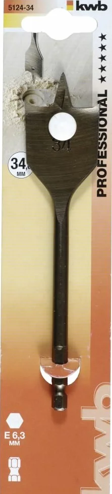 KWB 49512434 - Brocas de pala para madera, 34 mm
