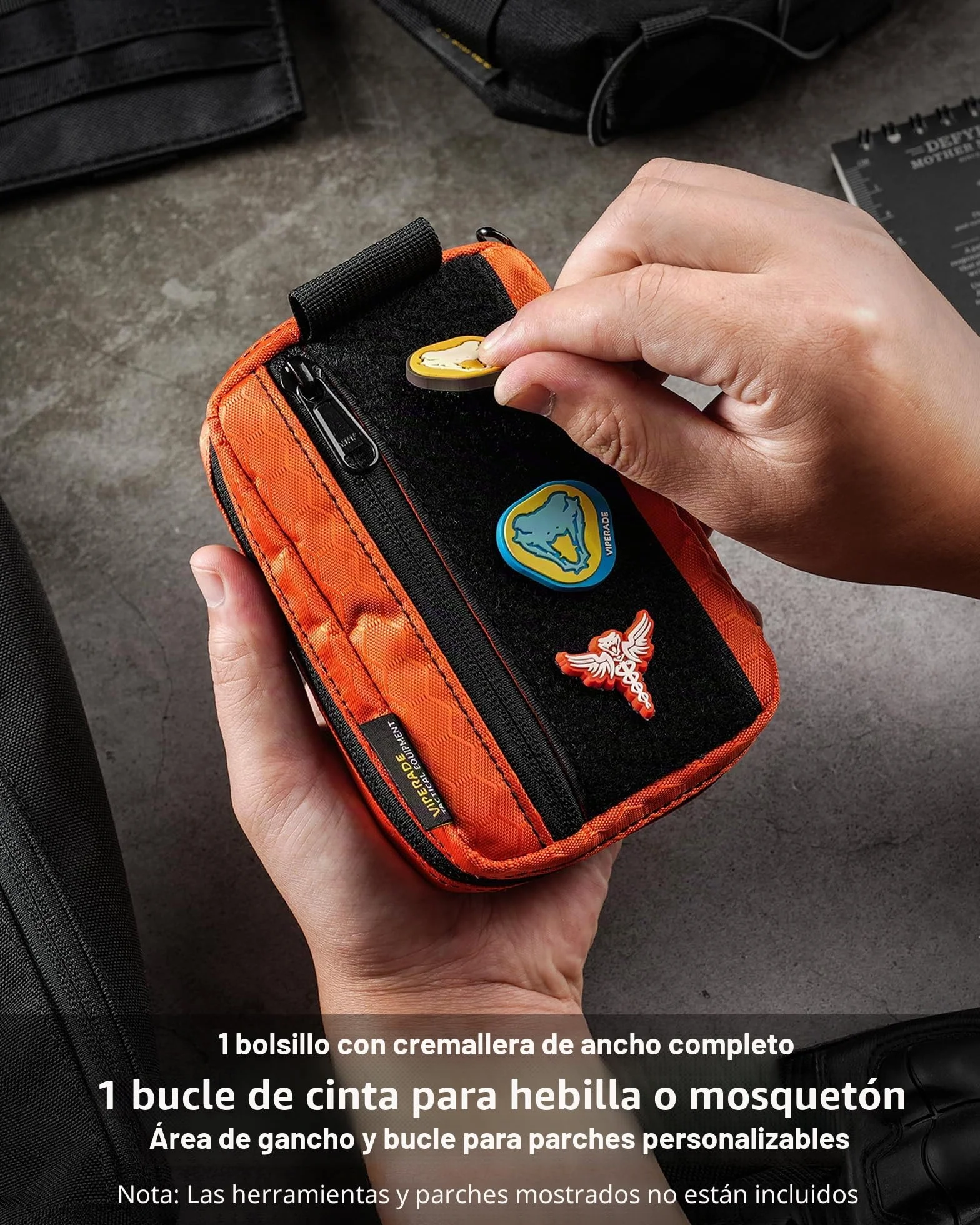 VIPERADE VE26 Bolsa EDC pequeña para Herramientas de Bolsillo y multiherramientas, Organizador EDC con área para Parches para Equipo EDC