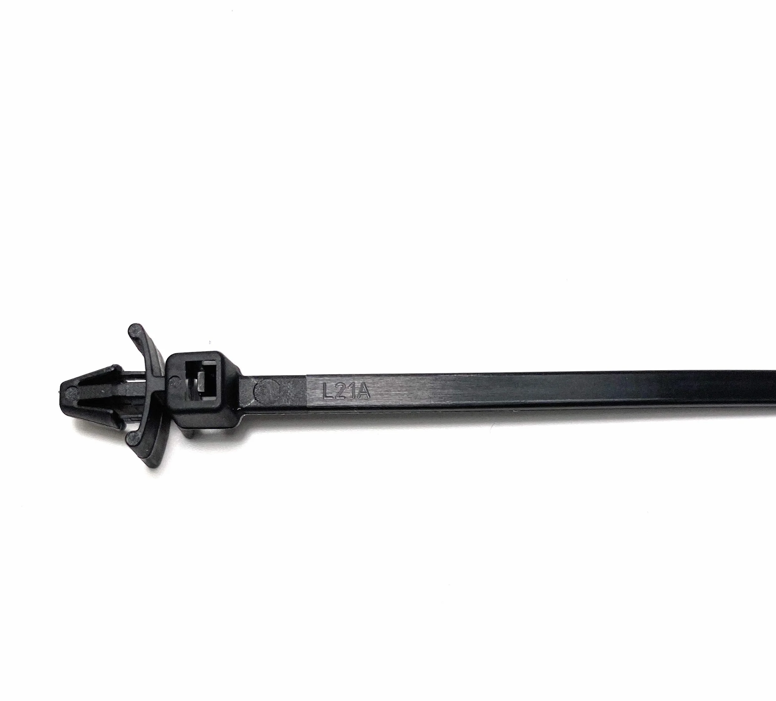 Bridas de cable aladas de montaje a presión/Bridas de nailon para chasis de coche con fijación, negro (50, 4,8mm x 100mm)