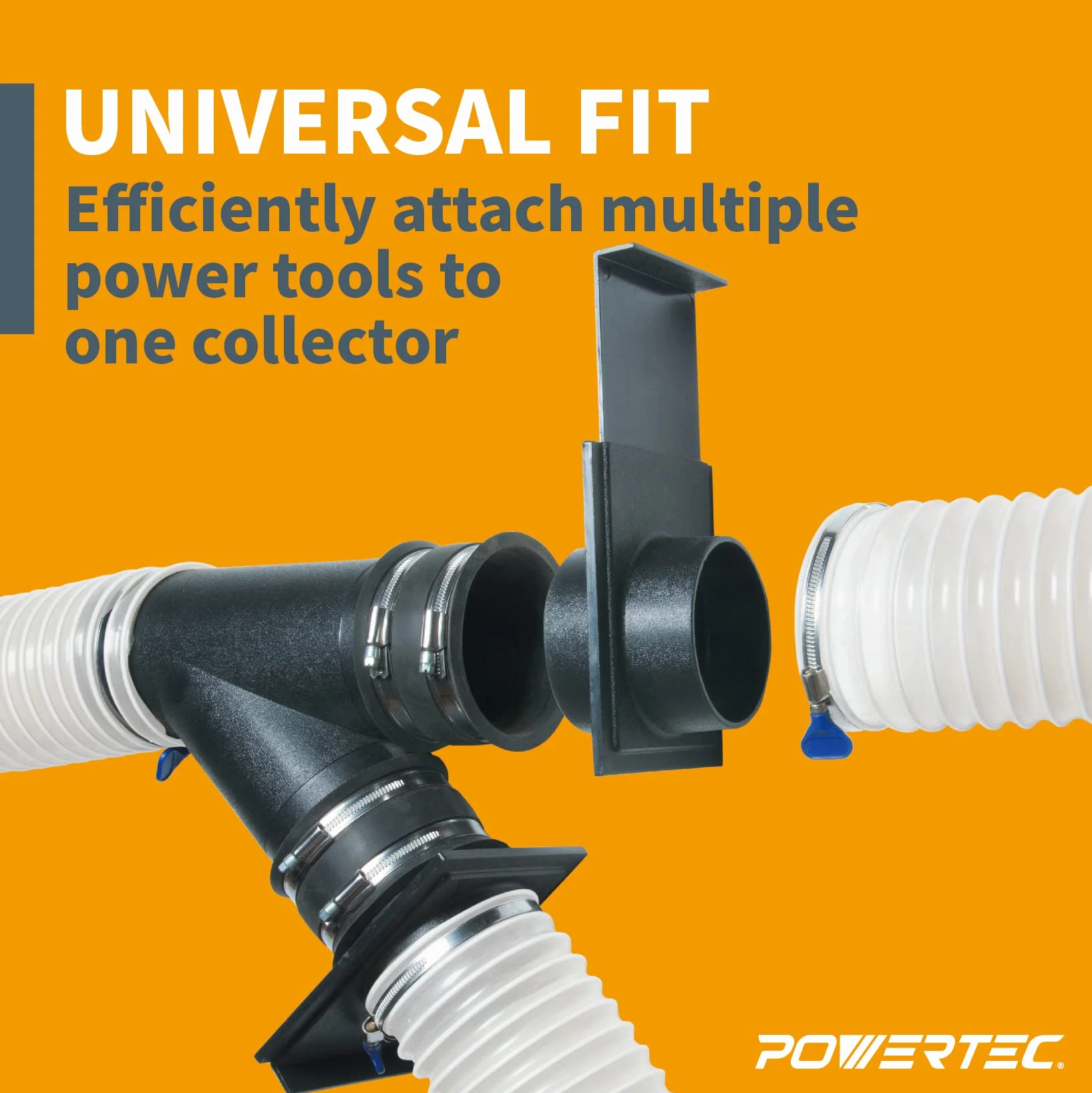 POWERTEC 70108-P6 - Puerta de explosión de 4 pulgadas para colector de polvo, accesorios de recogida de polvo, 6 unidades