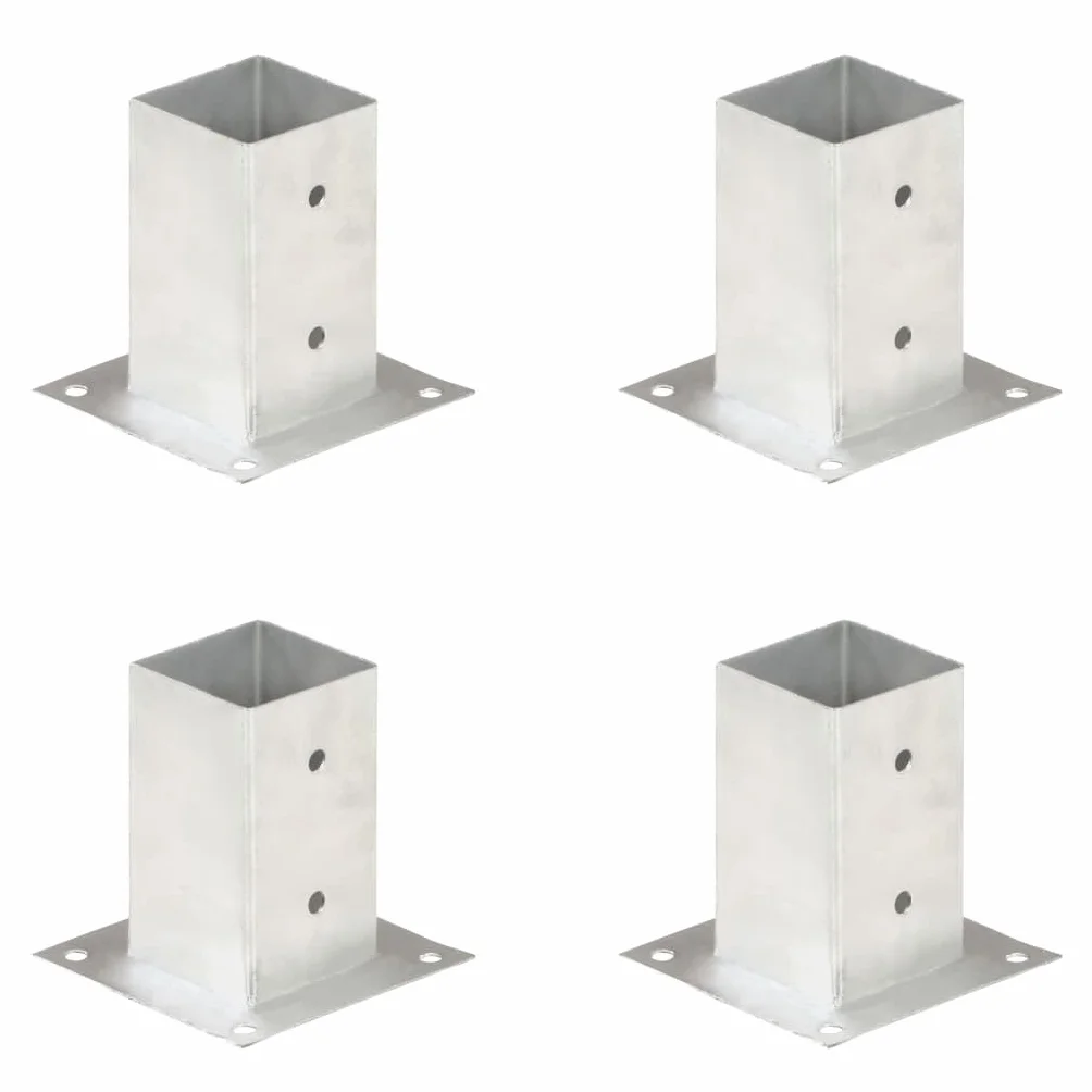 vidaXL 4X Anclajes para Postes Picas Punta Lanza Bases Soporte Jardín Patio al Aire Libre Estacas Exterior Valla Cerca Separador Metal Galvanizado 81 mm