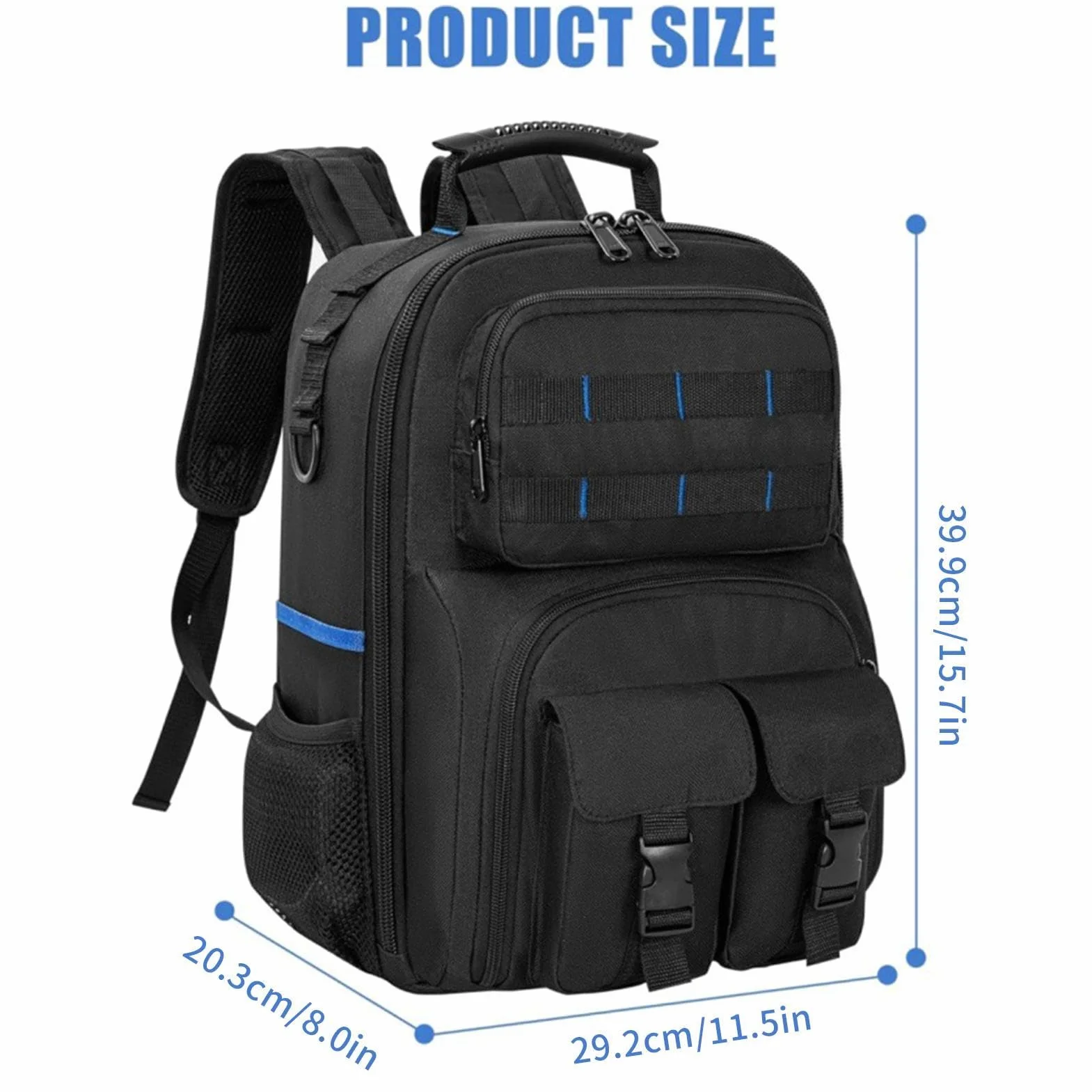 Mochila Para Electricista: De Herramientas Para Electricista, De Herramientas Con Fondo Rígido, Mochila De Trabajo Con Almacenamiento En El Fondo Rígido | Organizador De Trabajo Con Múltip
