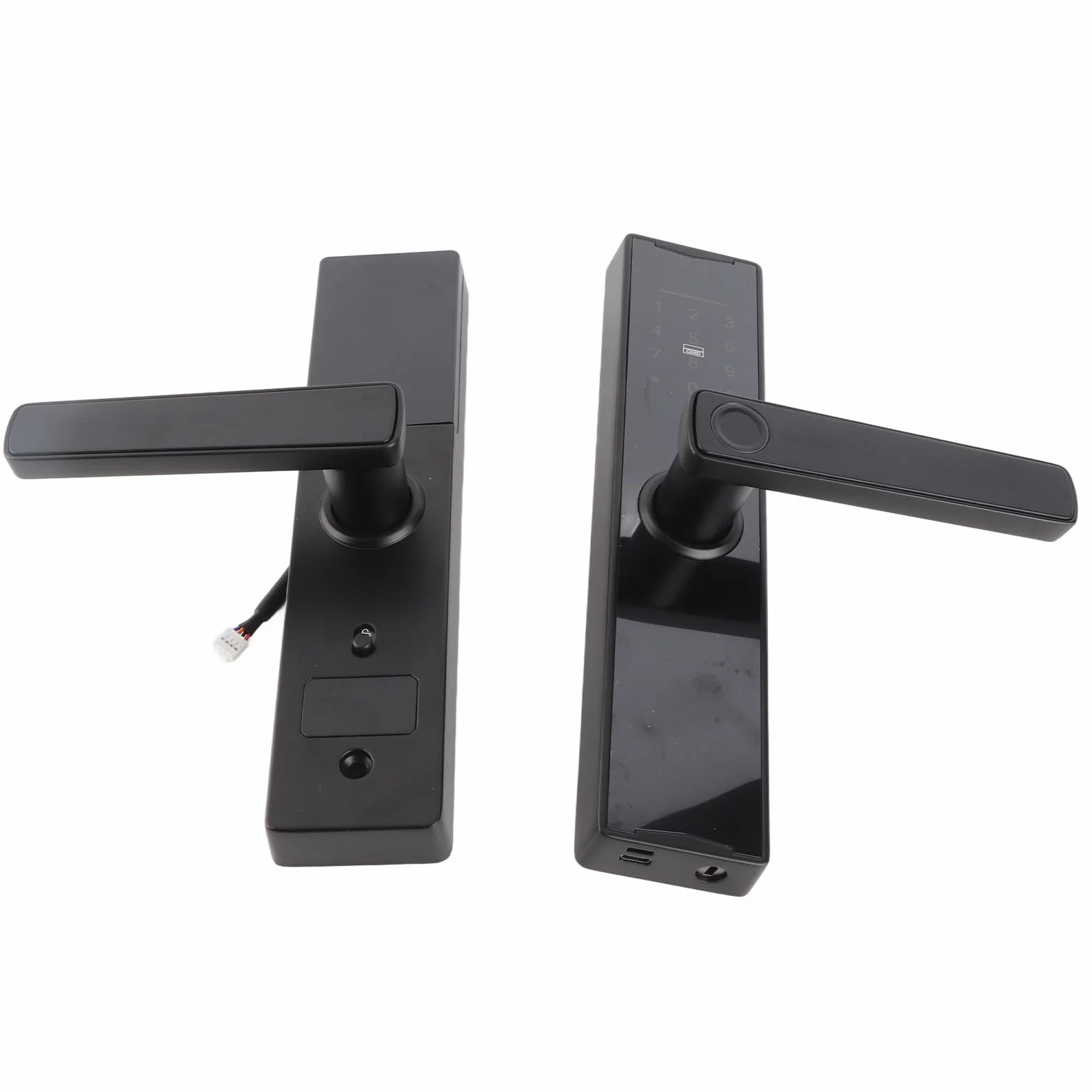 Cerradura Inteligente de Puerta Digital, Cerradura de Puerta con Teclado con Mango, Cerradura de Puerta electrónica de Huella Digital Compatible con la aplicación Tuya