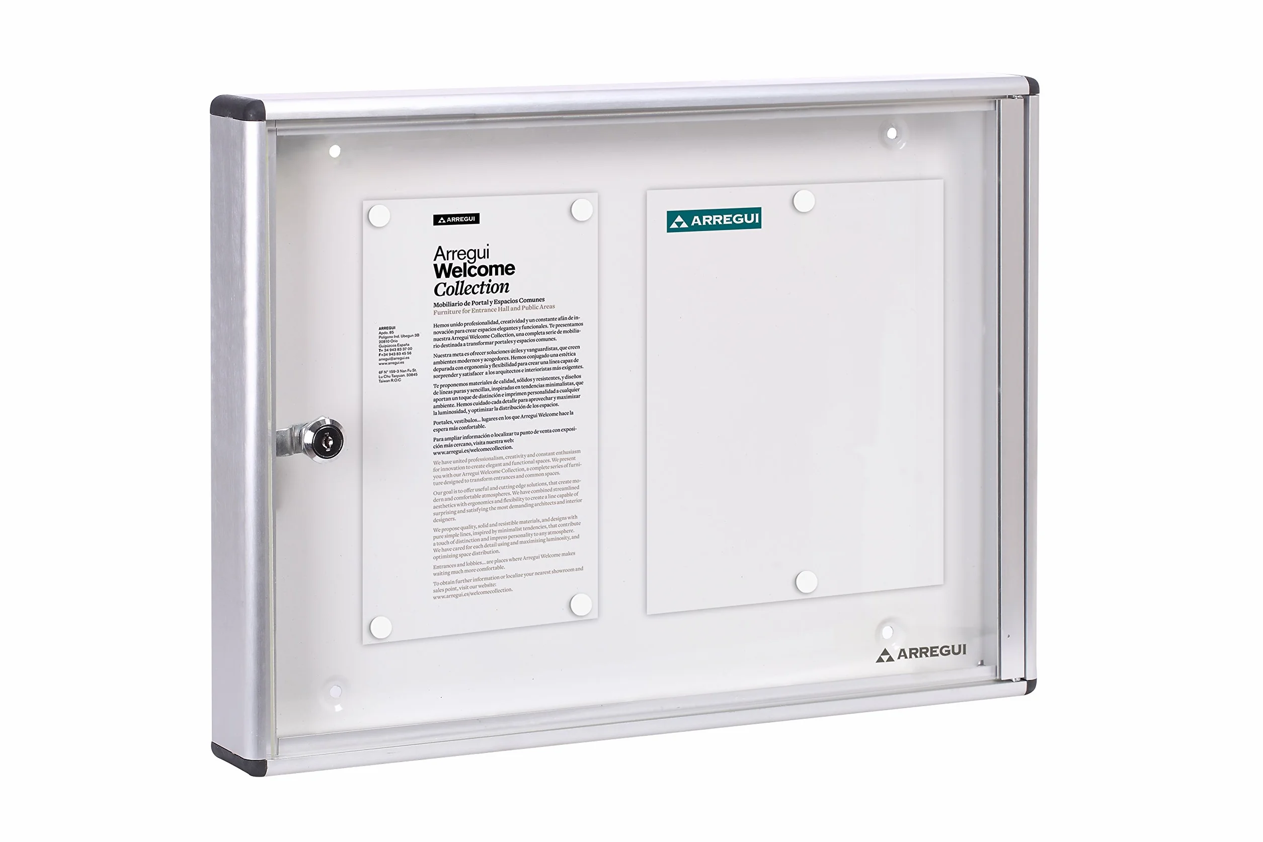 Arregui PAN42 Panel de Anuncios Aluminio Metacrilato 2 Hojas DIN A4