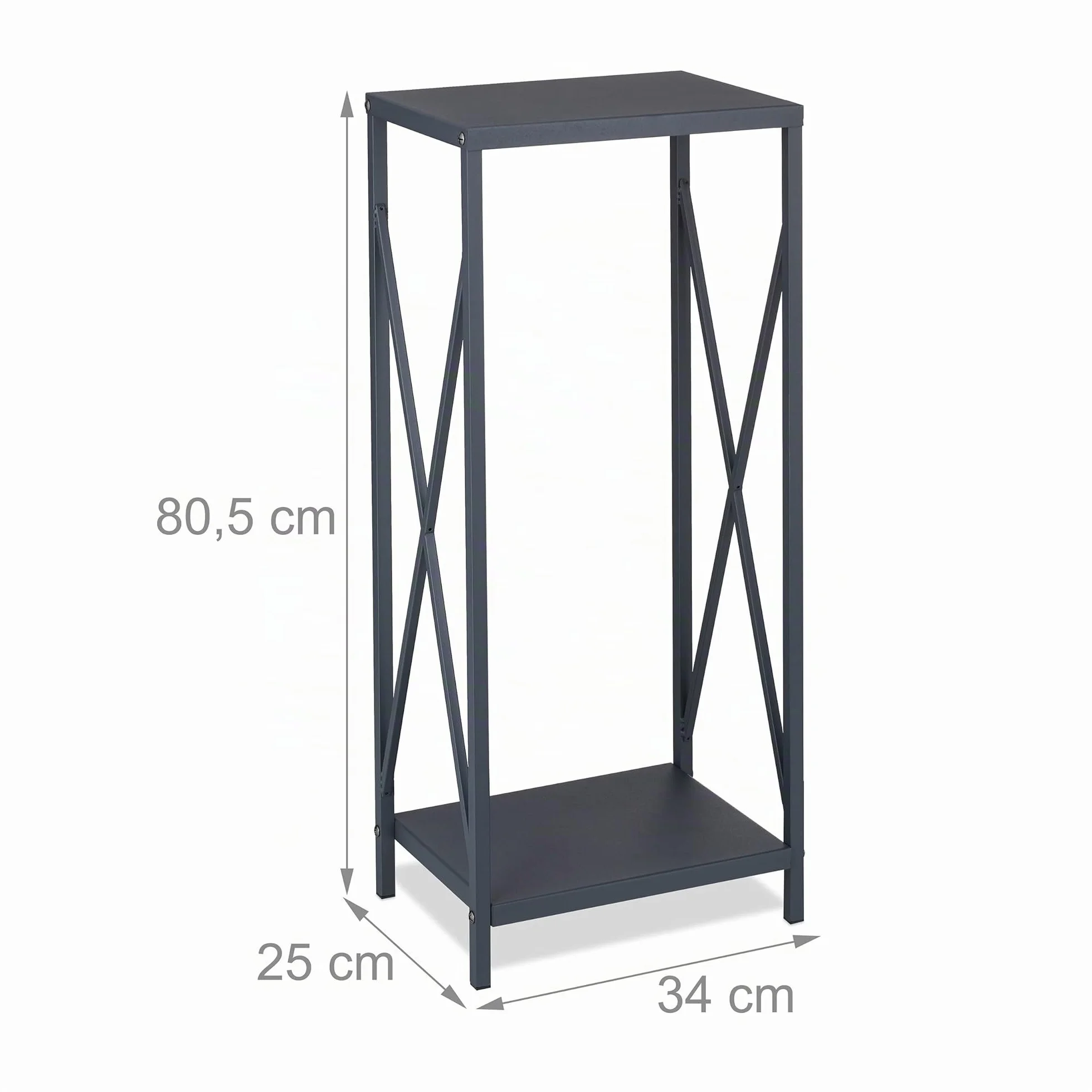 Relaxdays Leñero Vertical, Soporte Leña Metal, 80,5 x 34 x 25cm, Bandeja Leños Acero, Accesorio Chimenea, Interior, Gris