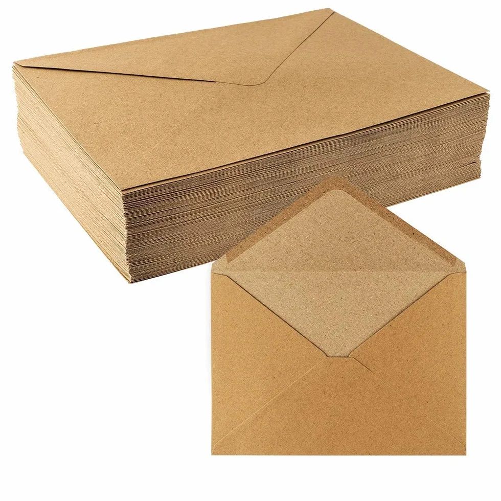 Sobres de papel de estraza, 100 unidades, 110 g/m², sobres, sobres para tarjetas de felicitación, invitación, tarjetas de cumpleaños (DIN C5, 16,2 x 22,9 cm)