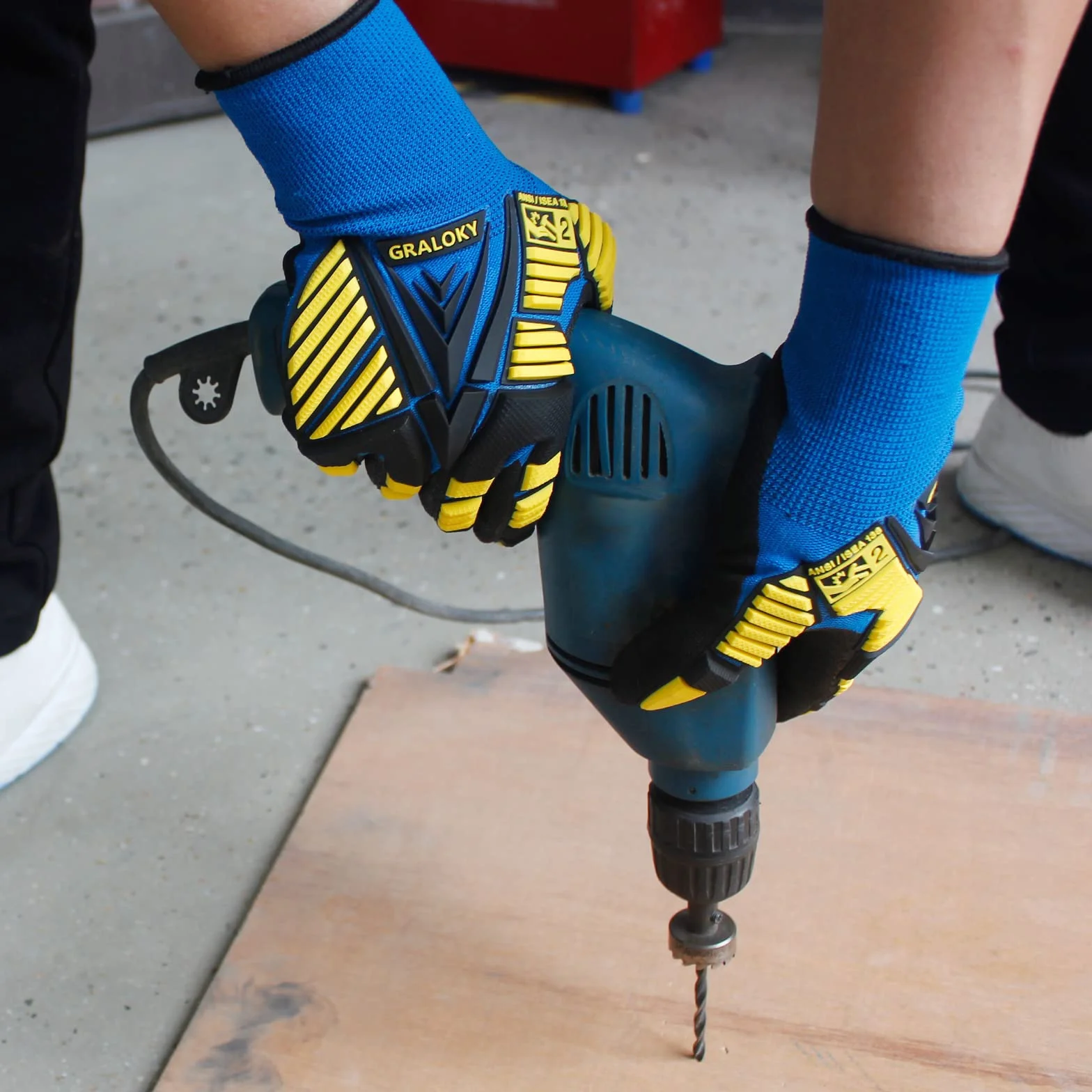 3 pares de guantes de trabajo, guantes resistentes a los impactos con goma para hombres y mujeres, guantes de nitrilo resistentes a cortes para pantalla táctil, guantes mecánicos duraderos