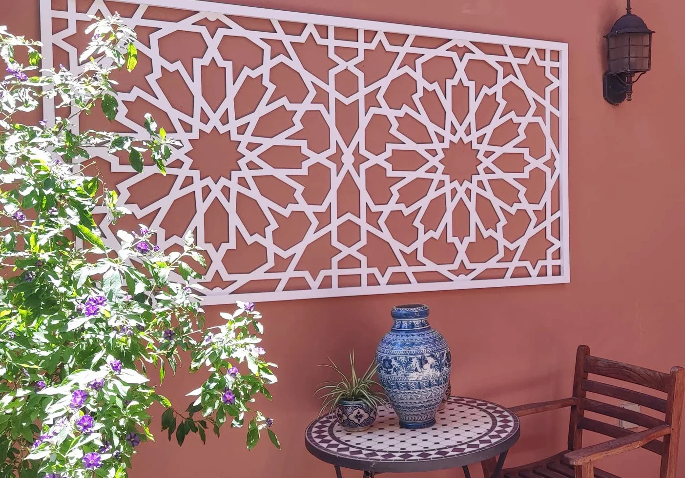 Celosía Decorativa PVC 100 x 200 cm - 5 mm | Celosía Árabe | Separador Ambientes PVC, Panel Decorativo Pared Fachada, Valla Jardín, Biombo Comedor Cocina Cabecero Cama Cuadro